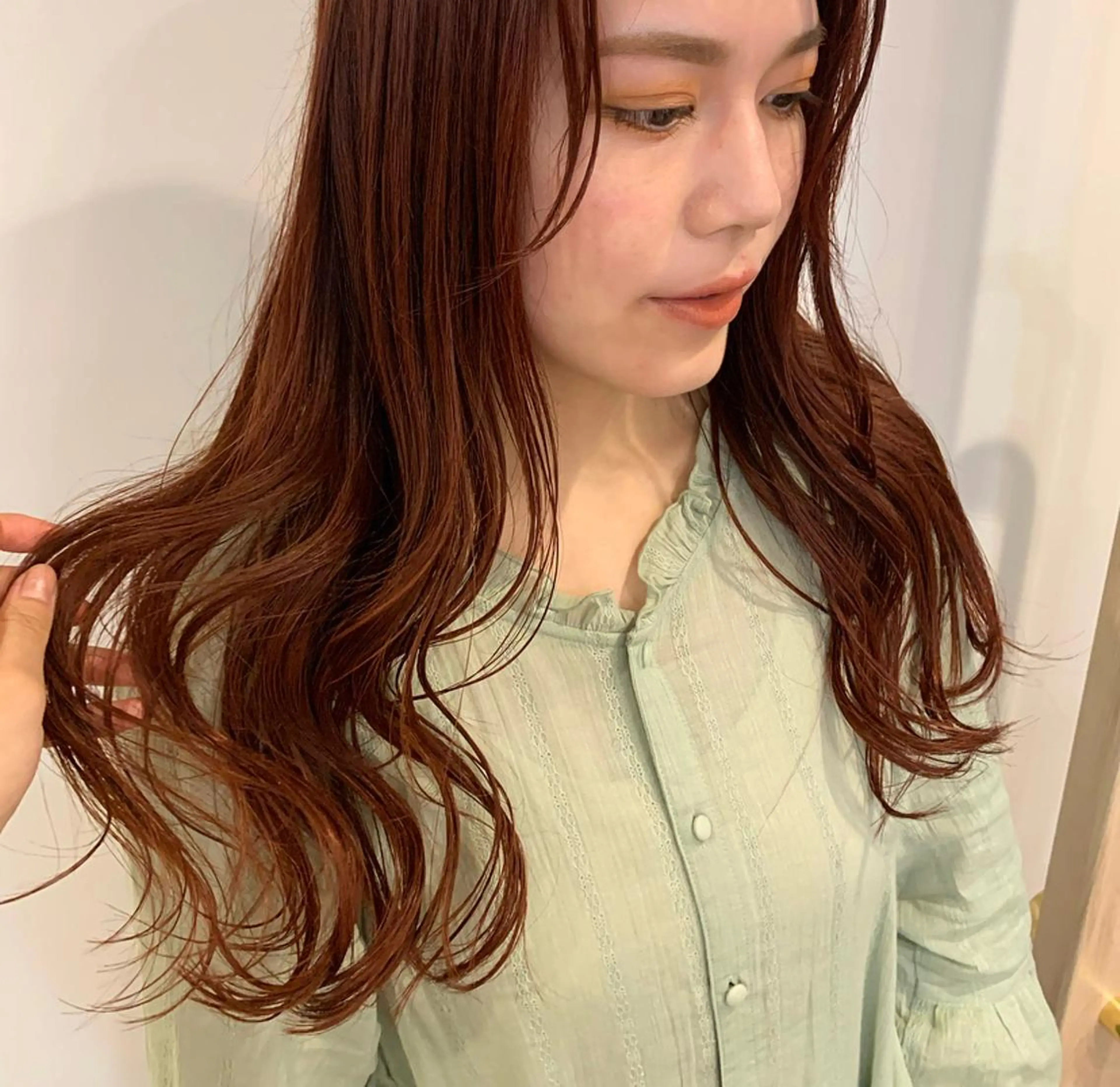 ロング カラー ピンクカラー 佐藤 永夏のヘアスタイル