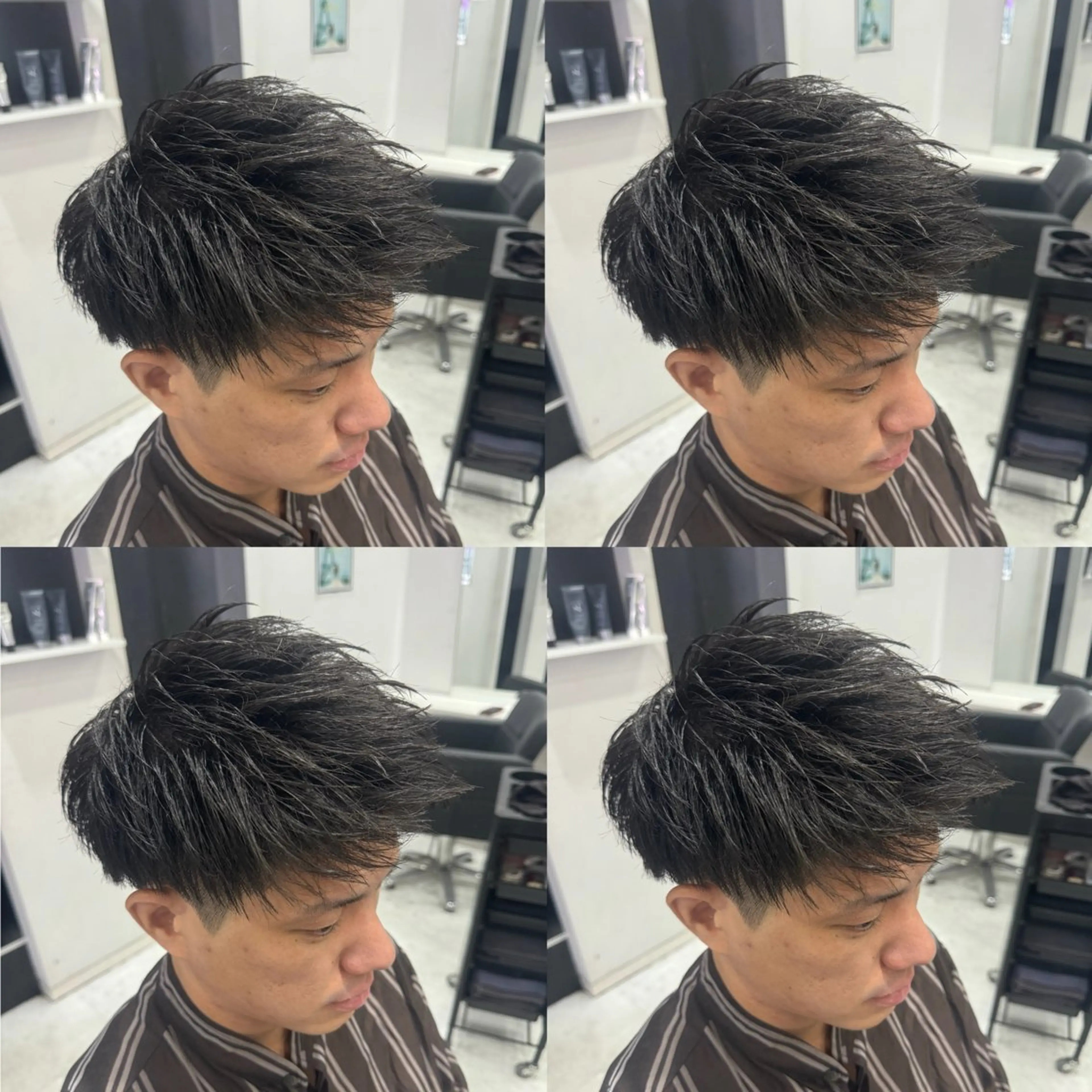 ミディアム メンズ カット 🟣メンズパーマ 川端 永遠🟣のヘアスタイル