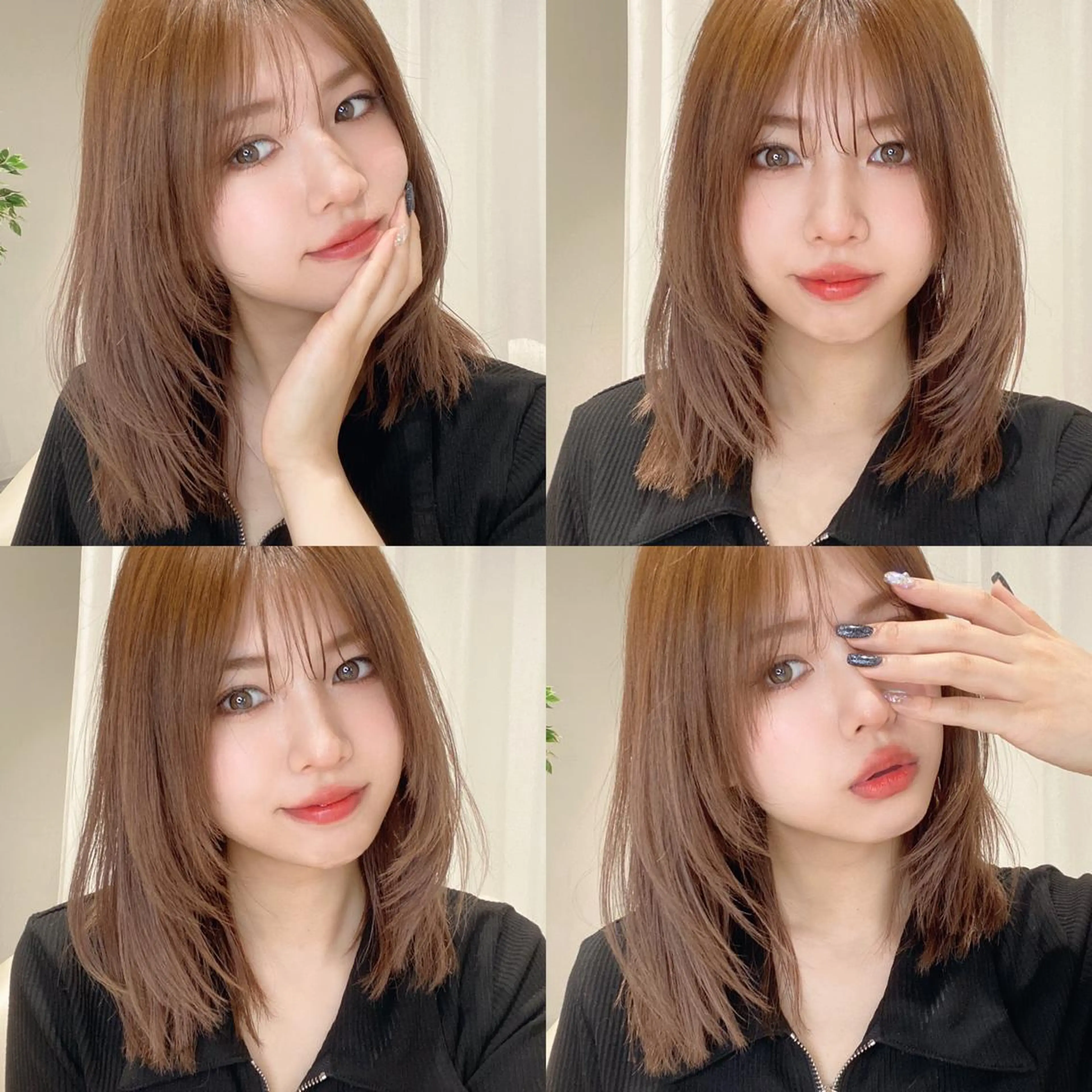 ミディアム カラー パーマ ヘアアレンジ ボブレイヤー アディクシーカラー 透明感カラー イルミナカラー ボブ カット ヘアカラー トリートメント ヘアセット 小野寺瑞希 /最小顔カットのヘアスタイル