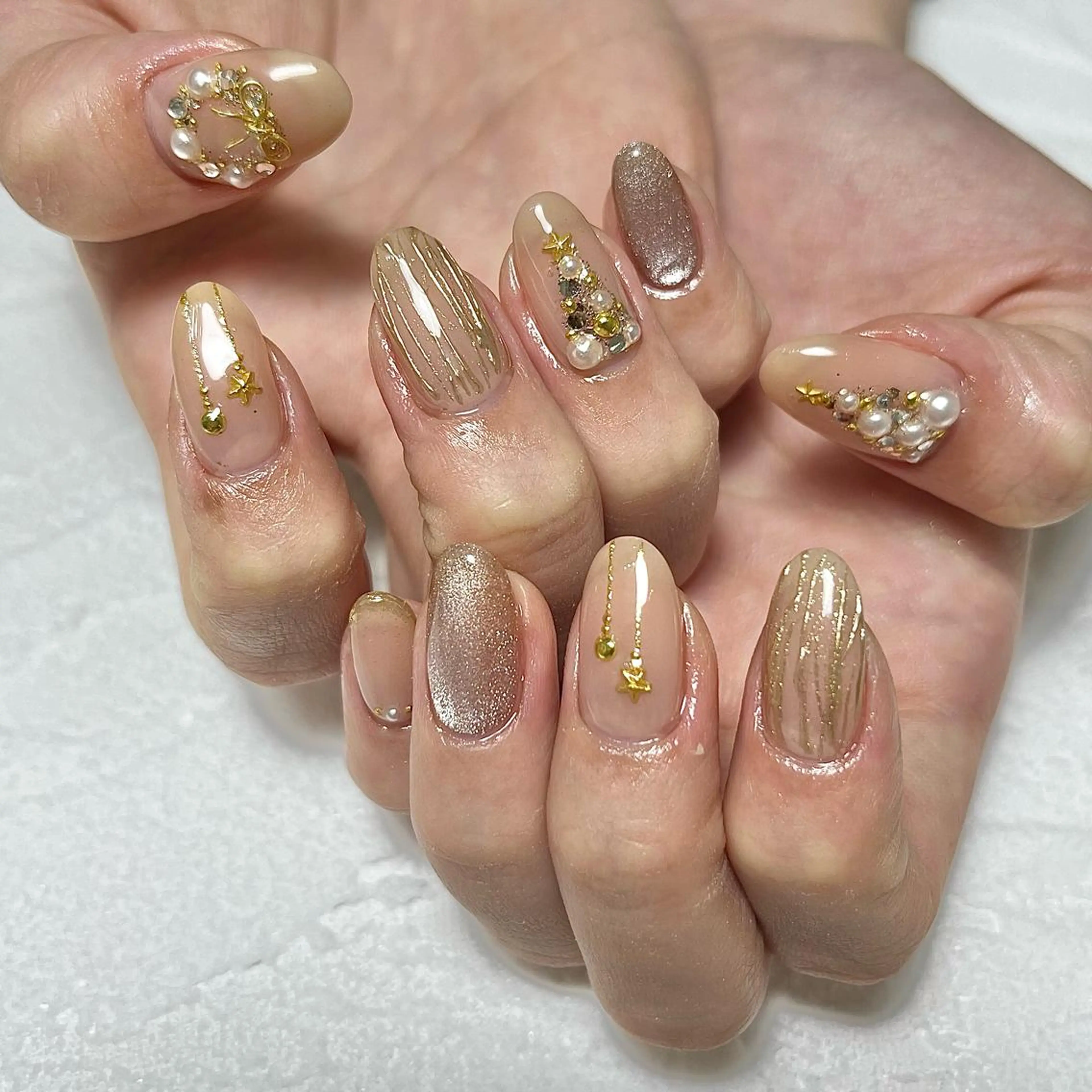 ネイル リボン ハンドネイル vegh.所属・vegh. nail/阿波座のネイルデザイン