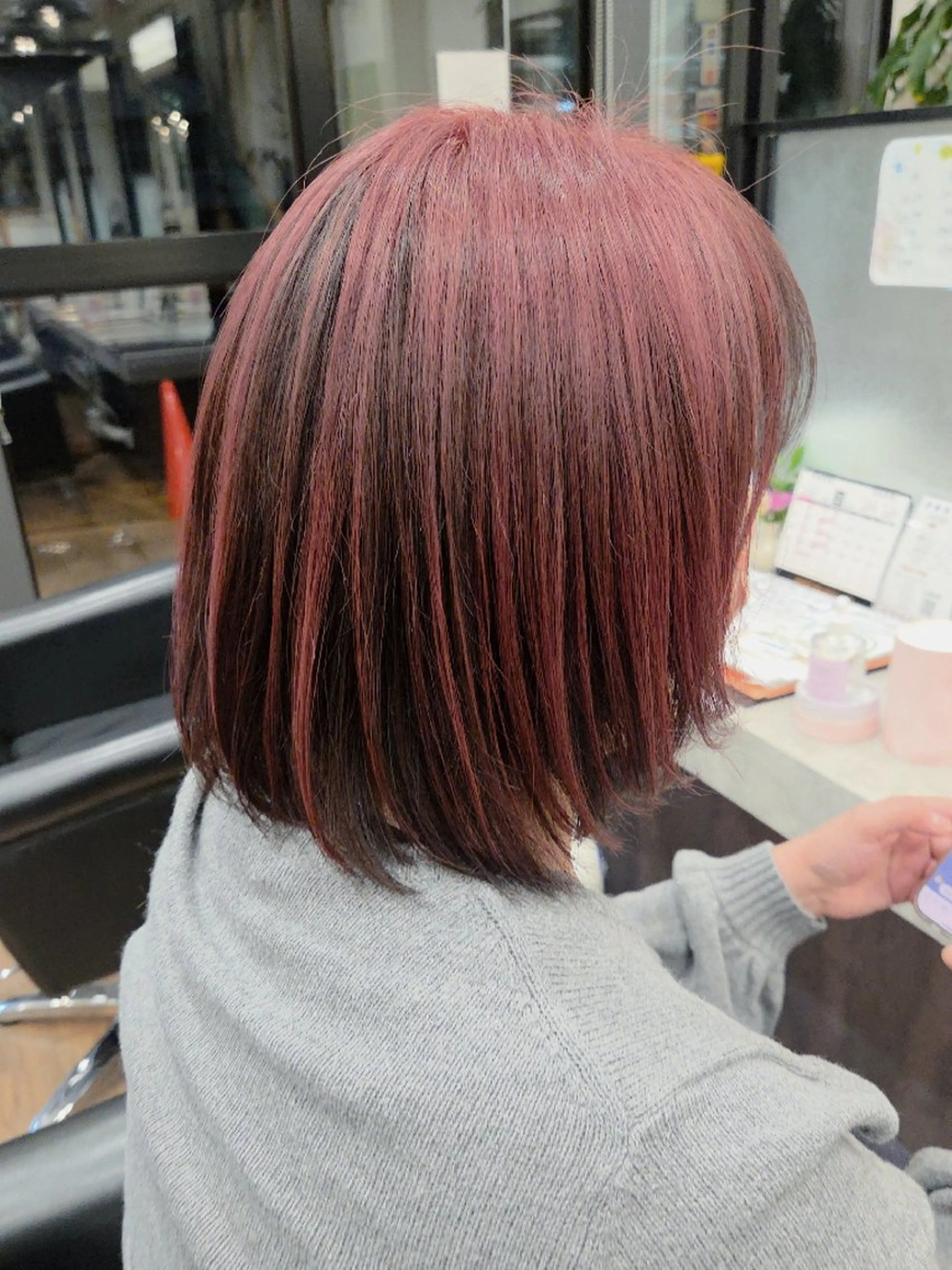 ミディアム カラー ヘアカラー 関口 友菜のヘアスタイル