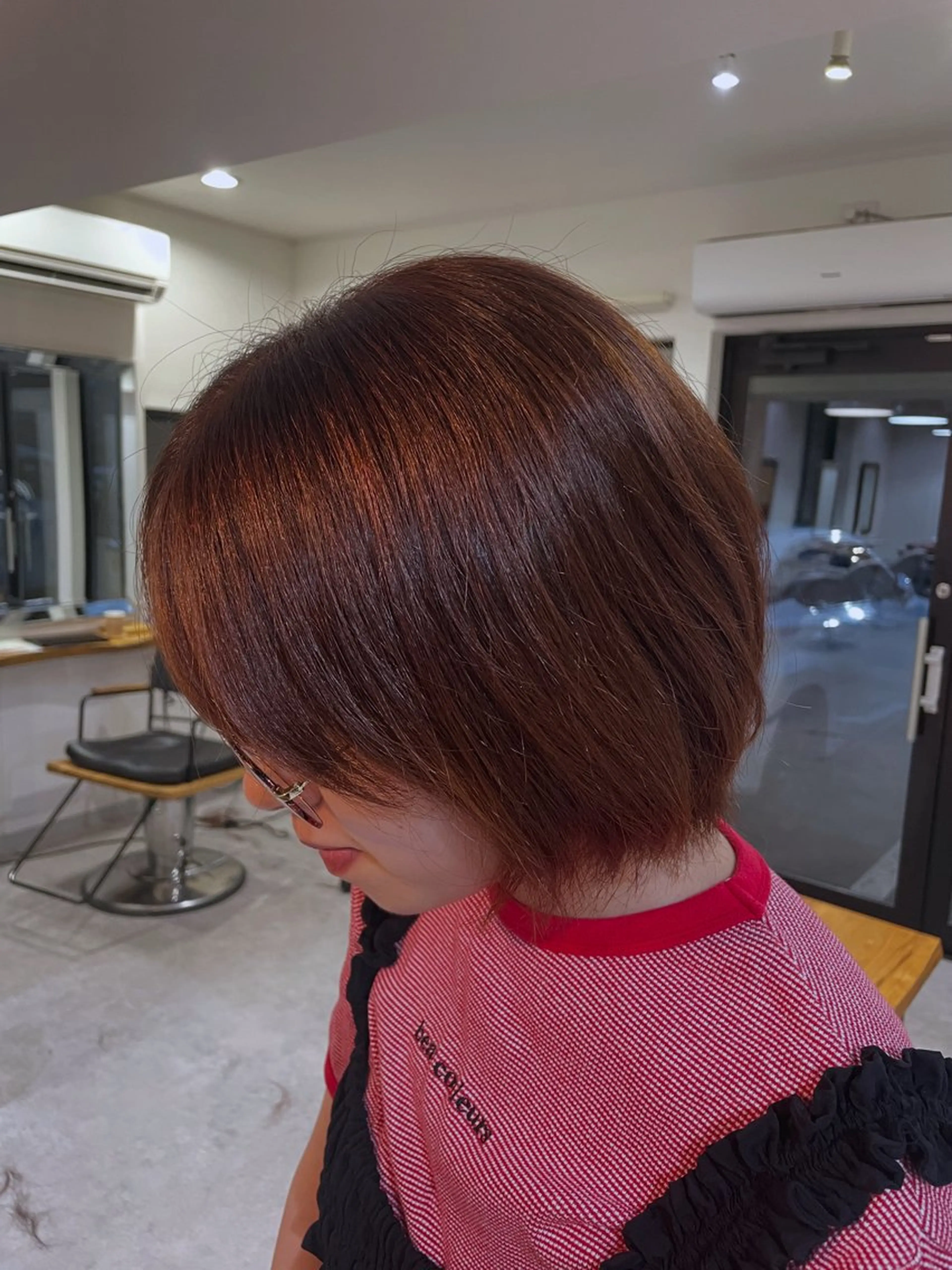 ショート カラー 伸ばしかけ ショートヘア カット ヘアカラー No.4 ナチュラル なつみのヘアスタイル