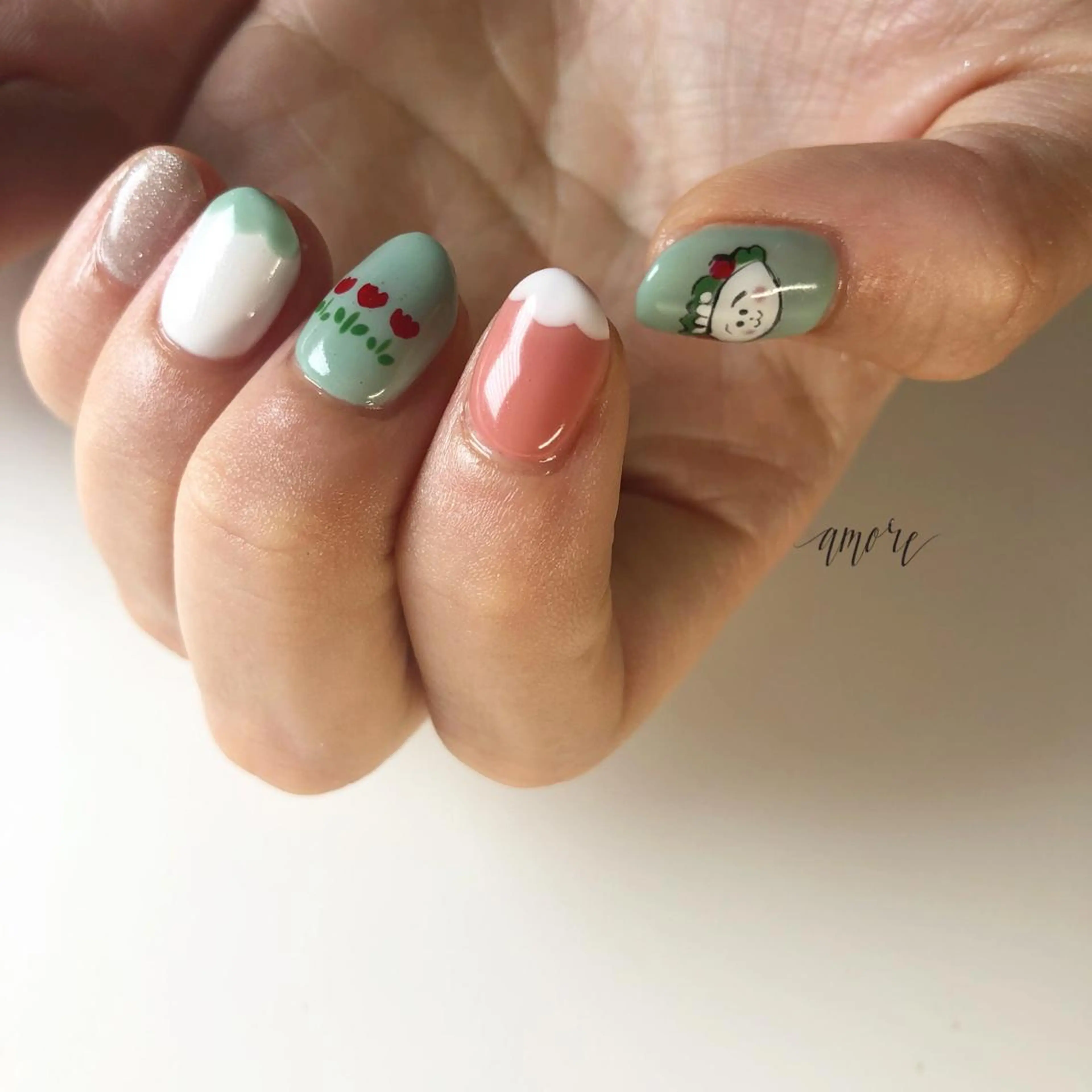 ネイル フレンチネイル ジェルネイル マグネットネイル ニュアンスネイル 春ネイル You kyehwaのネイルデザイン