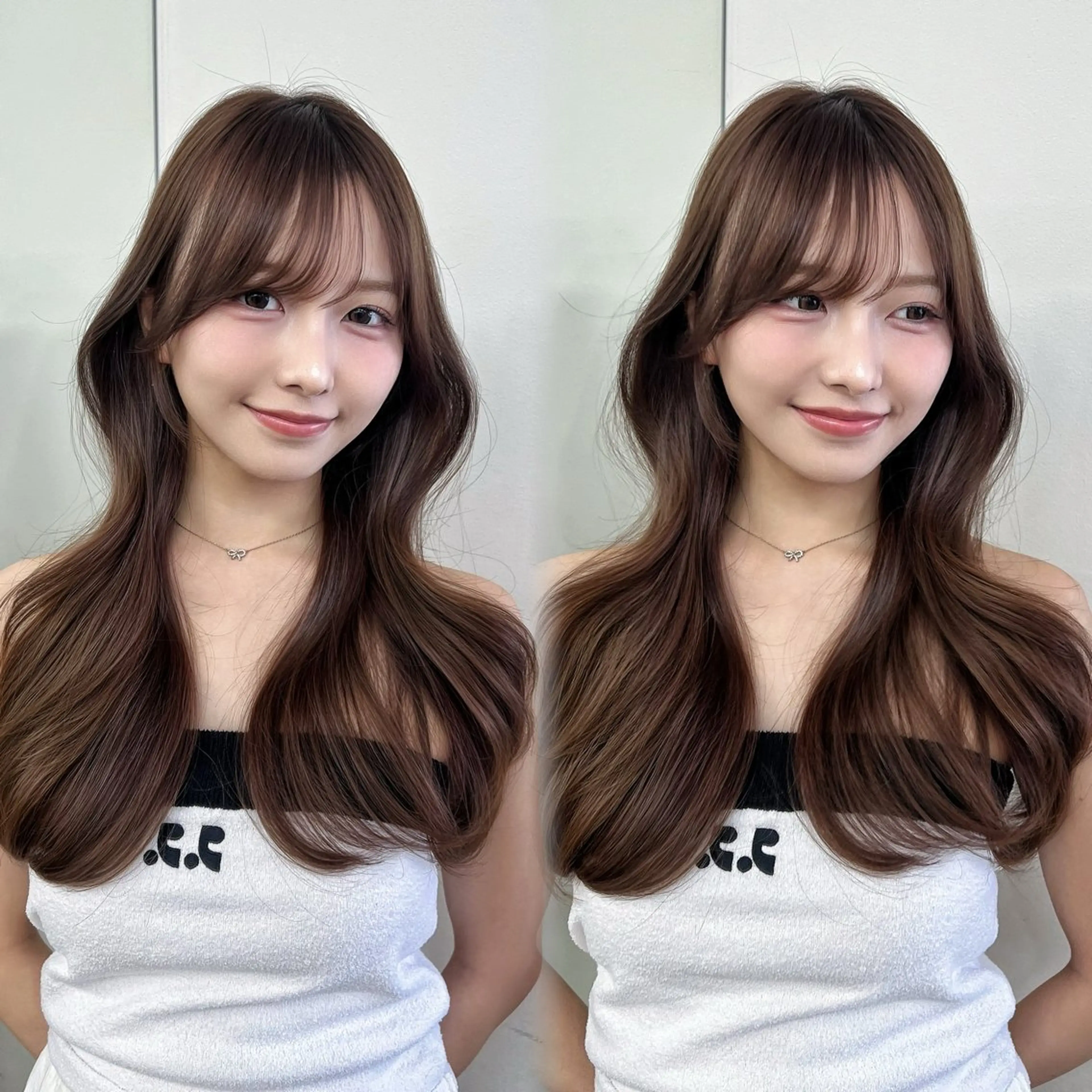 ロング カラー ブラウンカラー 透明感カラー misaki 💖 美髪矯正/韓国ボブのヘアスタイル