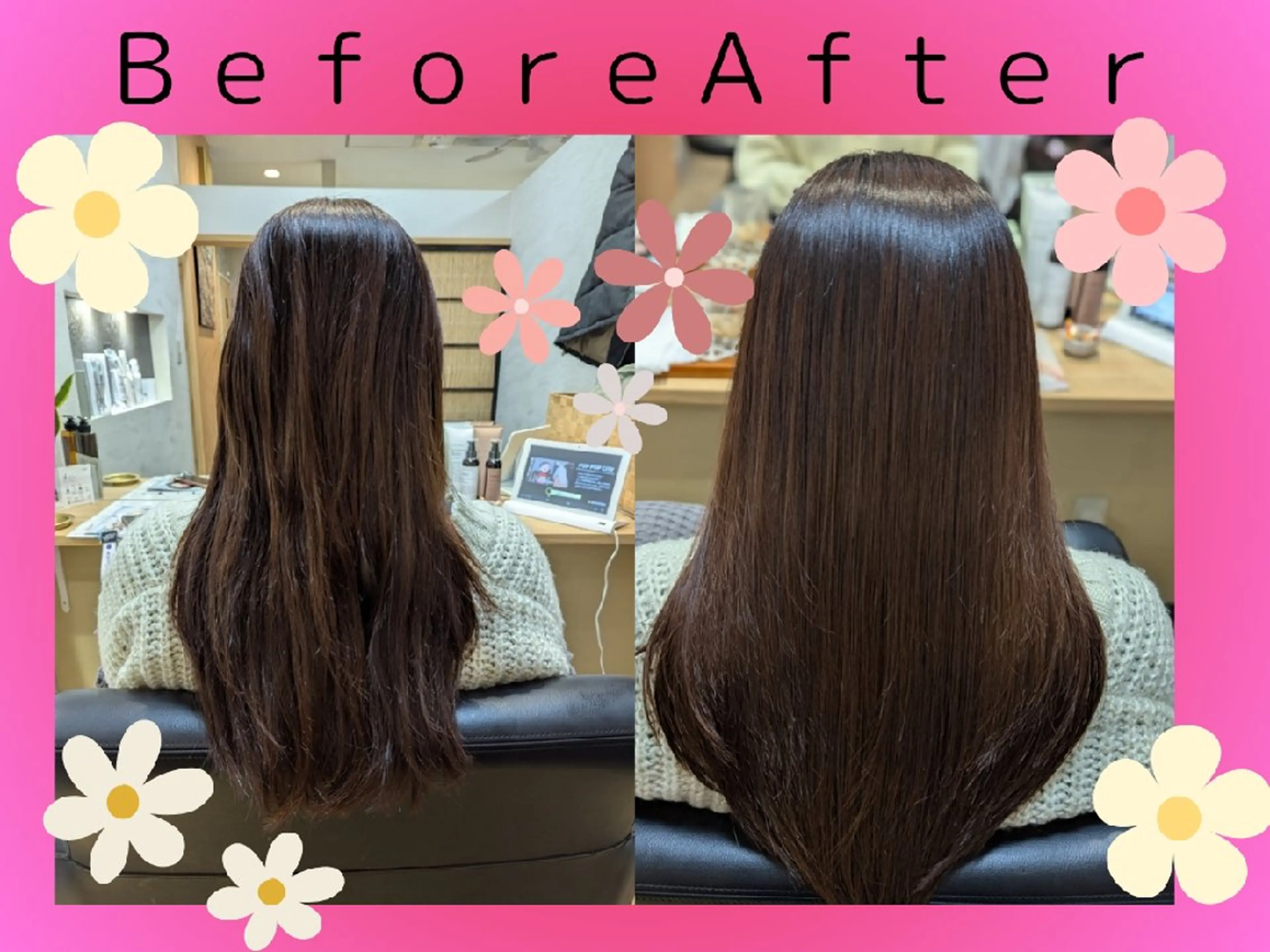セミロング 髪屋こころ 峯村 衣舞のヘアスタイル
