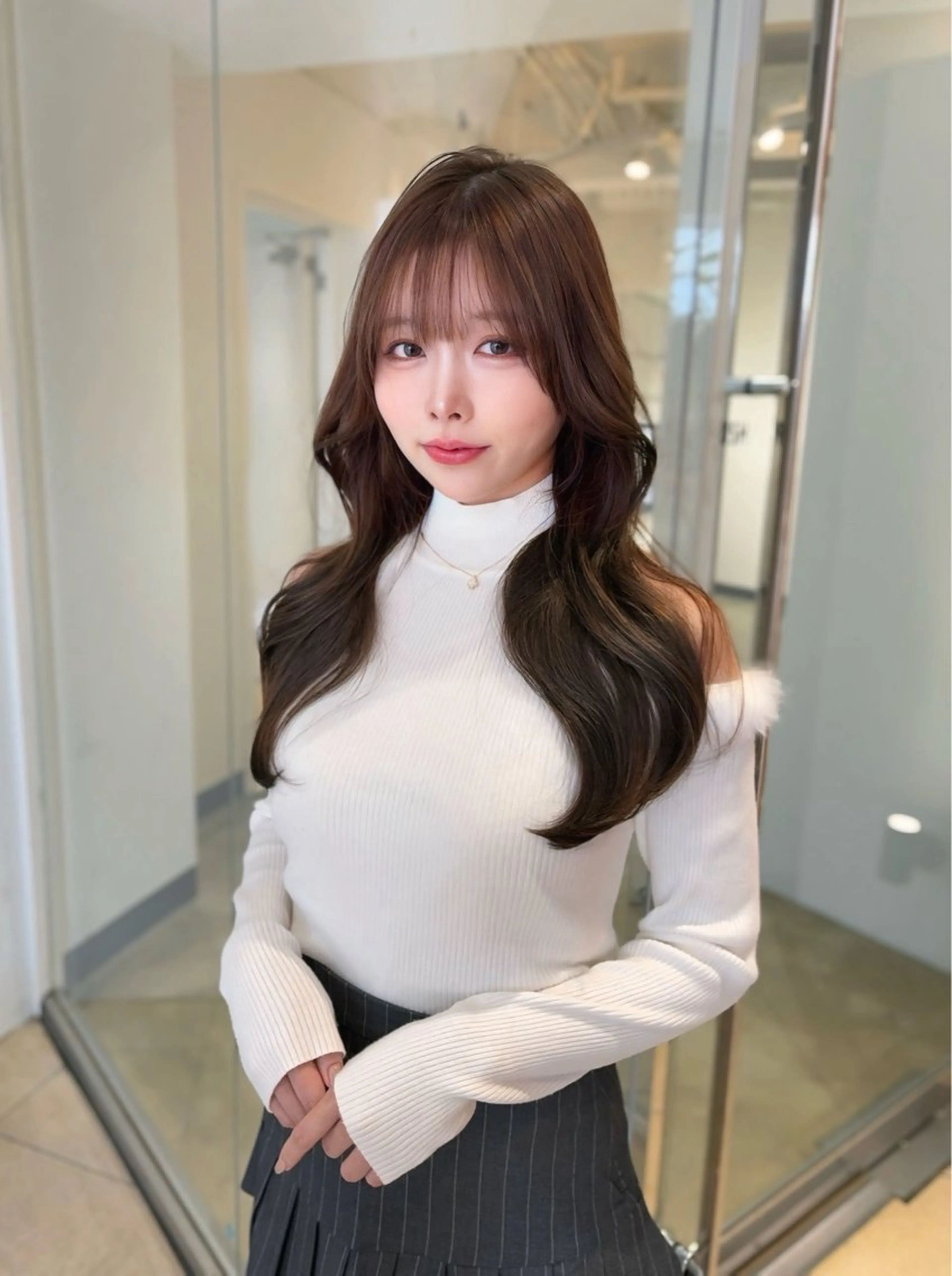 ロング カラー 韓国風ヘア レイヤーカット カット ヘアカラー トリートメント ♠️暗髪レイヤー♠️ 中山唯斗のヘアスタイル