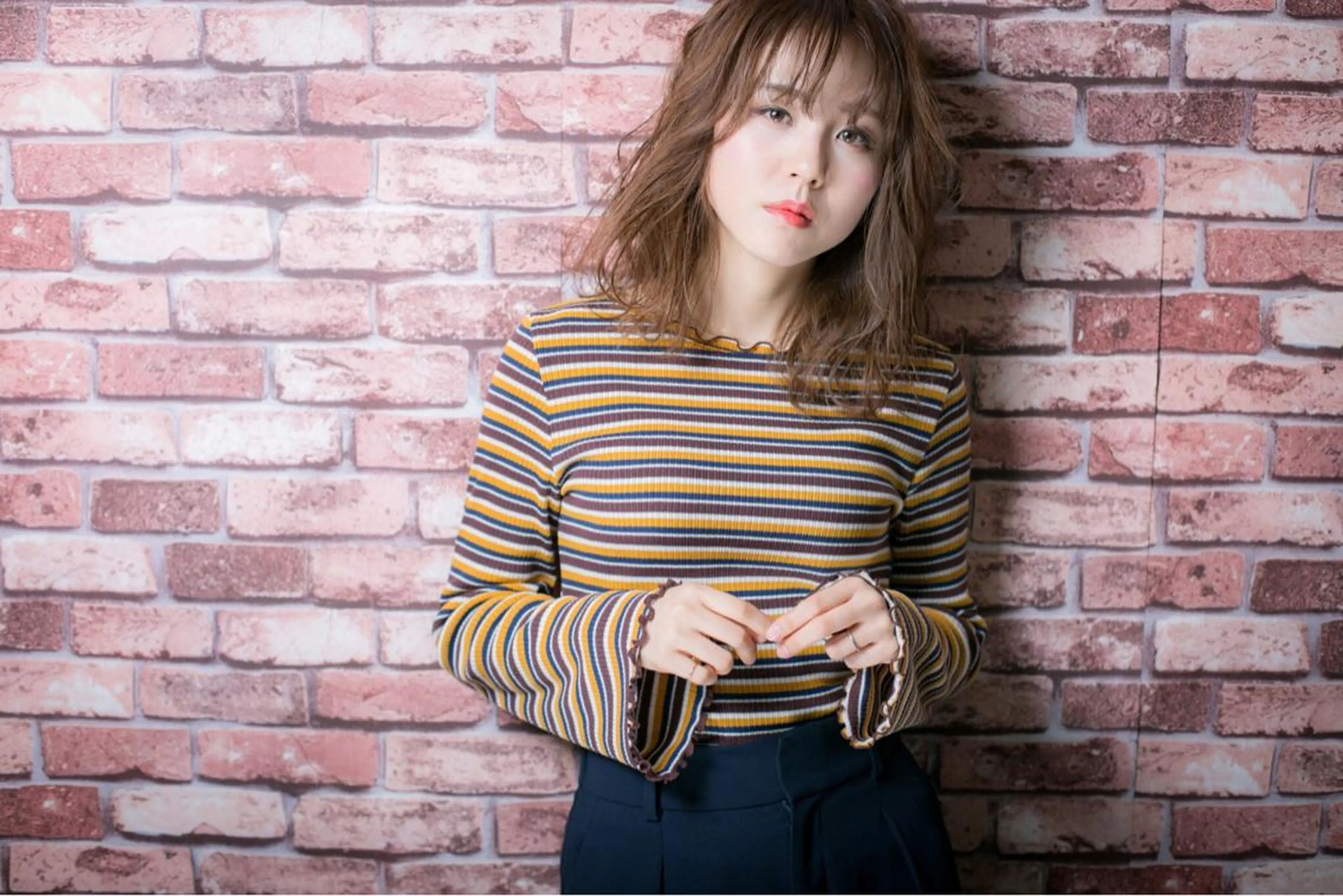 セミロング カラー パーマ ヘアアレンジ ベリショディレクター 小野 健太郎のヘアスタイル