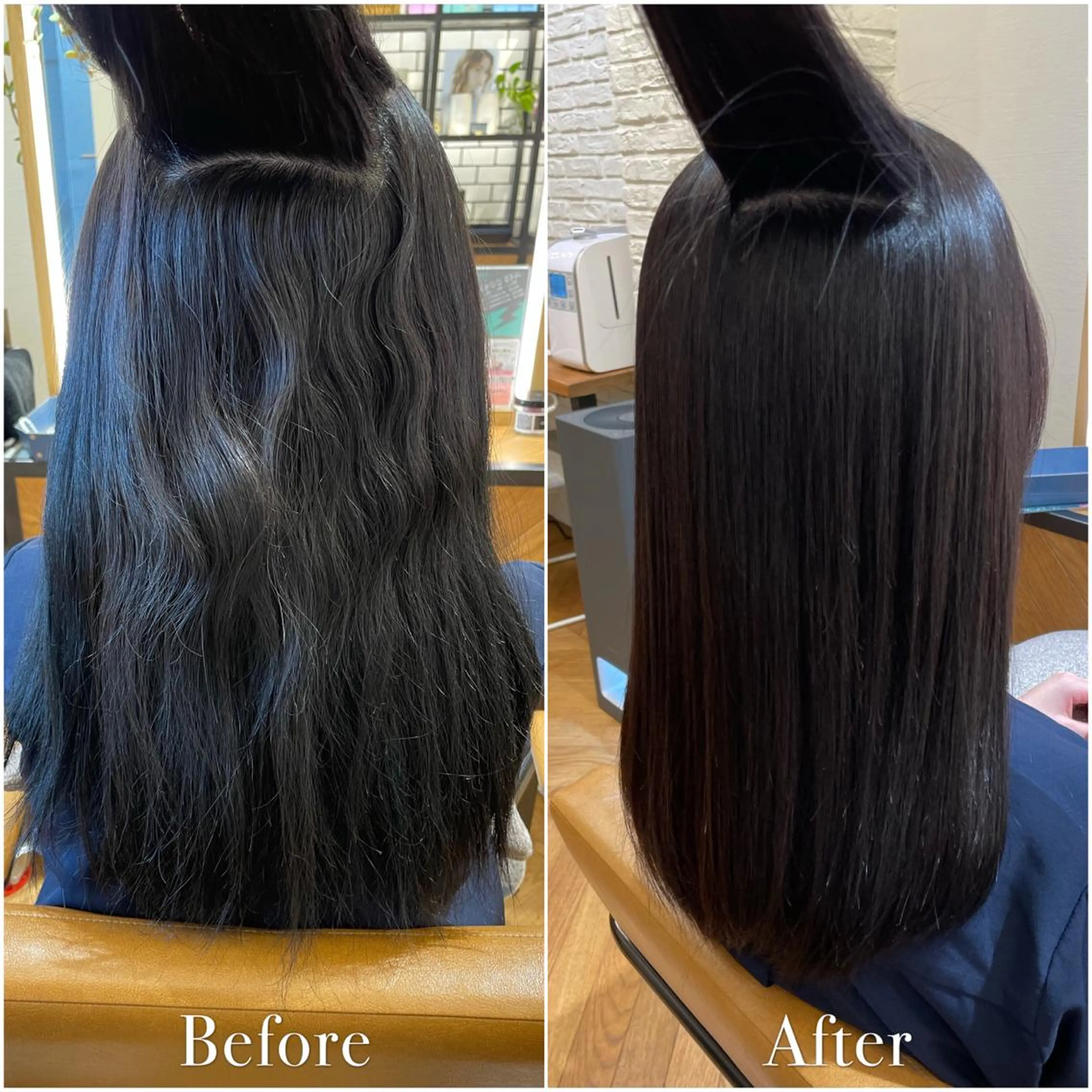 セミロング 縮毛矯正 縮毛矯正 トリートメント elements所属・榎 菜摘のヘアスタイル