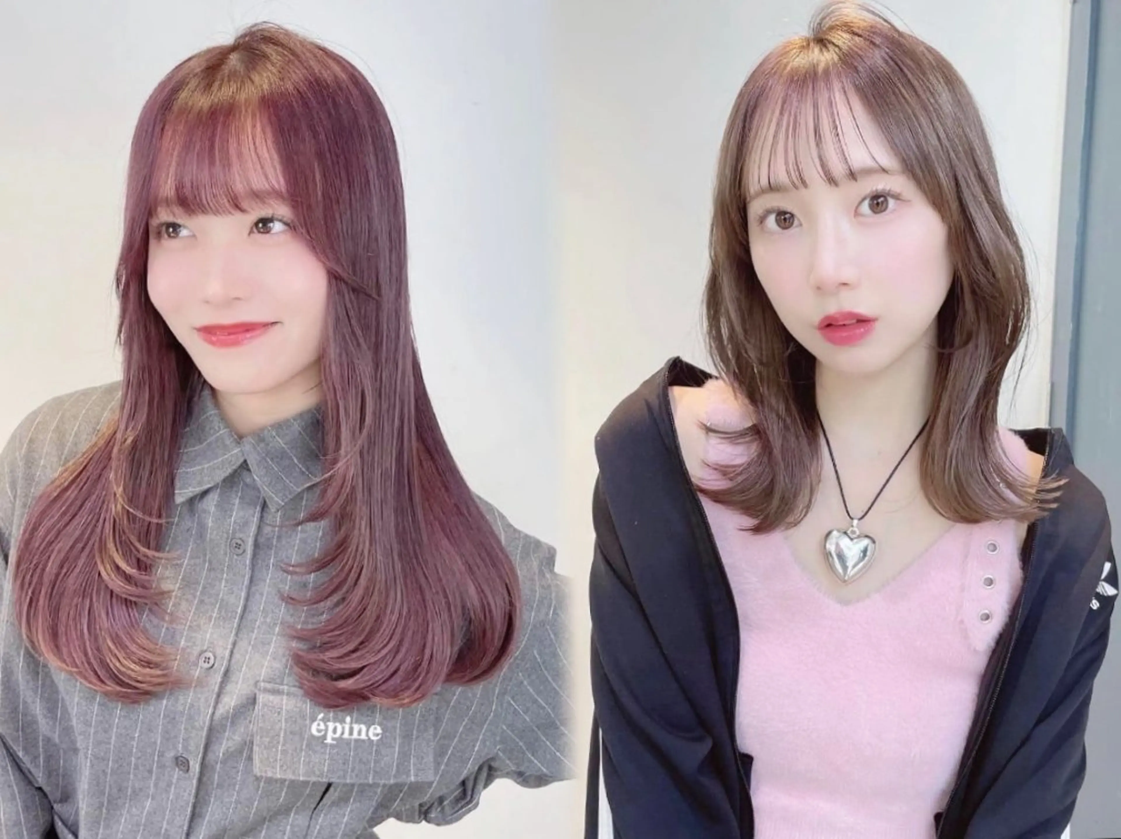 ミディアム レイヤーカット カット みゆ🧸まつパ/🦋 青/ピンクカラー🎀のヘアスタイル