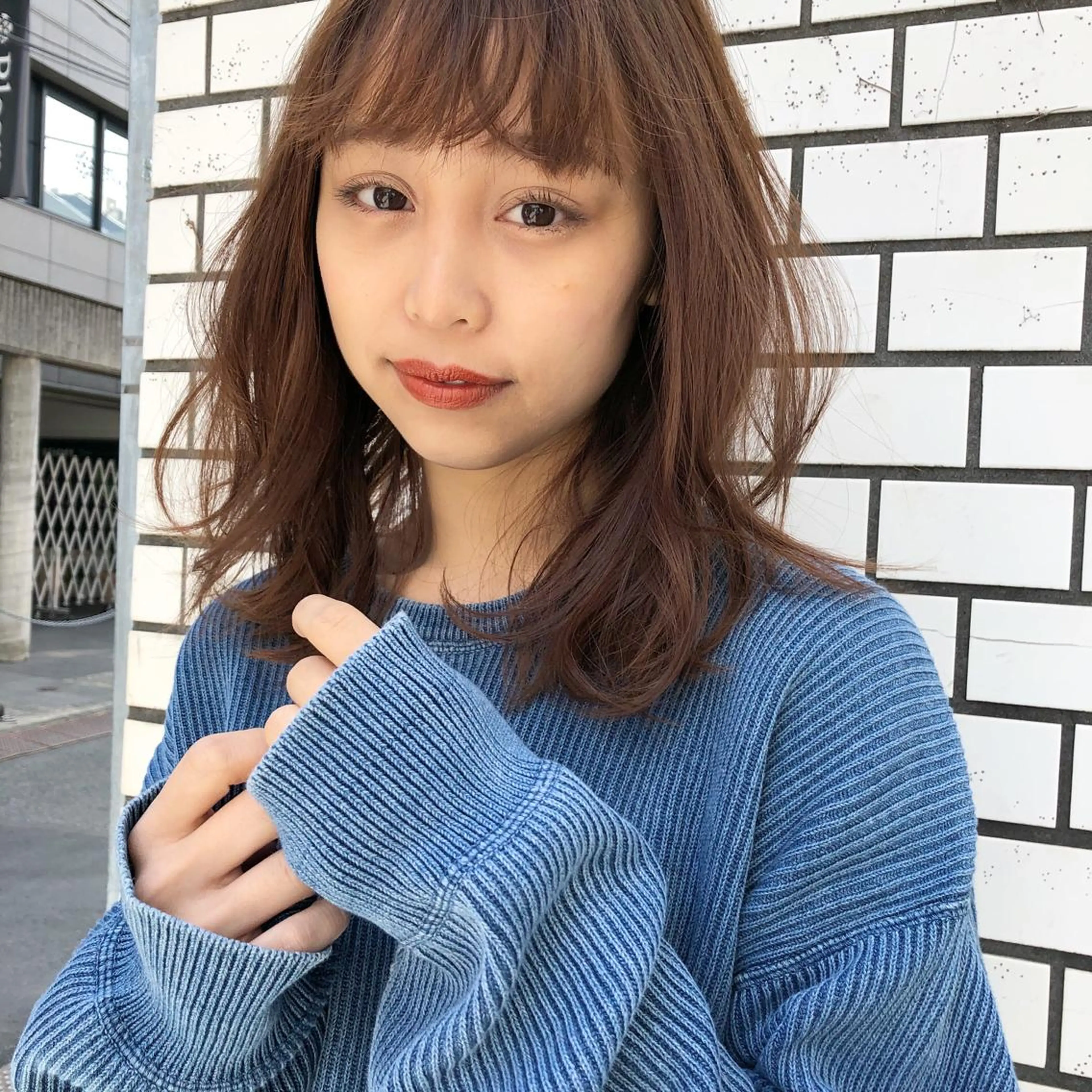 ミディアム カラー パーマ ベージュカラー happy  man 🌸クロスパーマ🌸のヘアスタイル