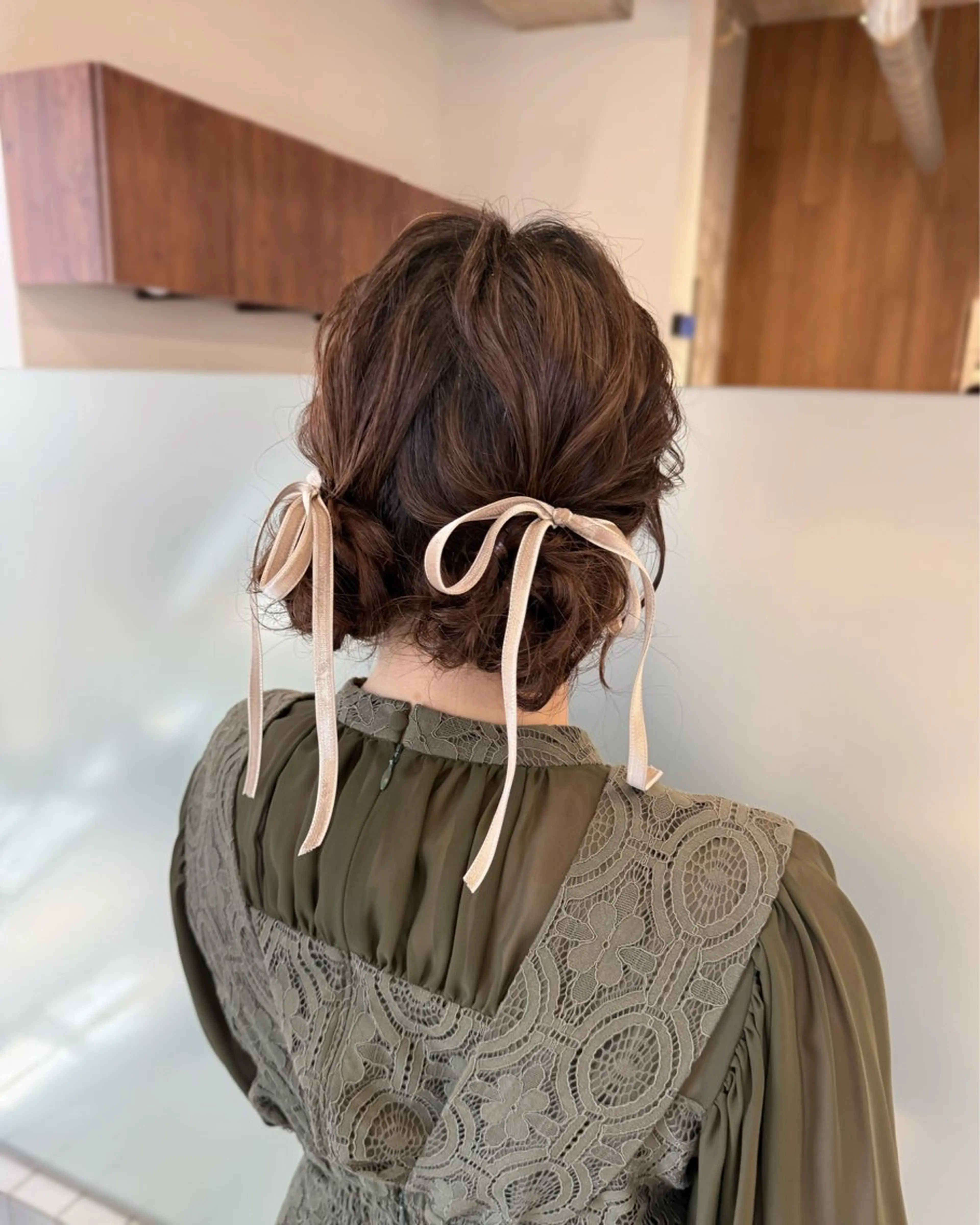 ミディアム カラー ヘアアレンジ ヘアセット 縮毛矯正+モテカラー 🎀✨MIHOのヘアスタイル