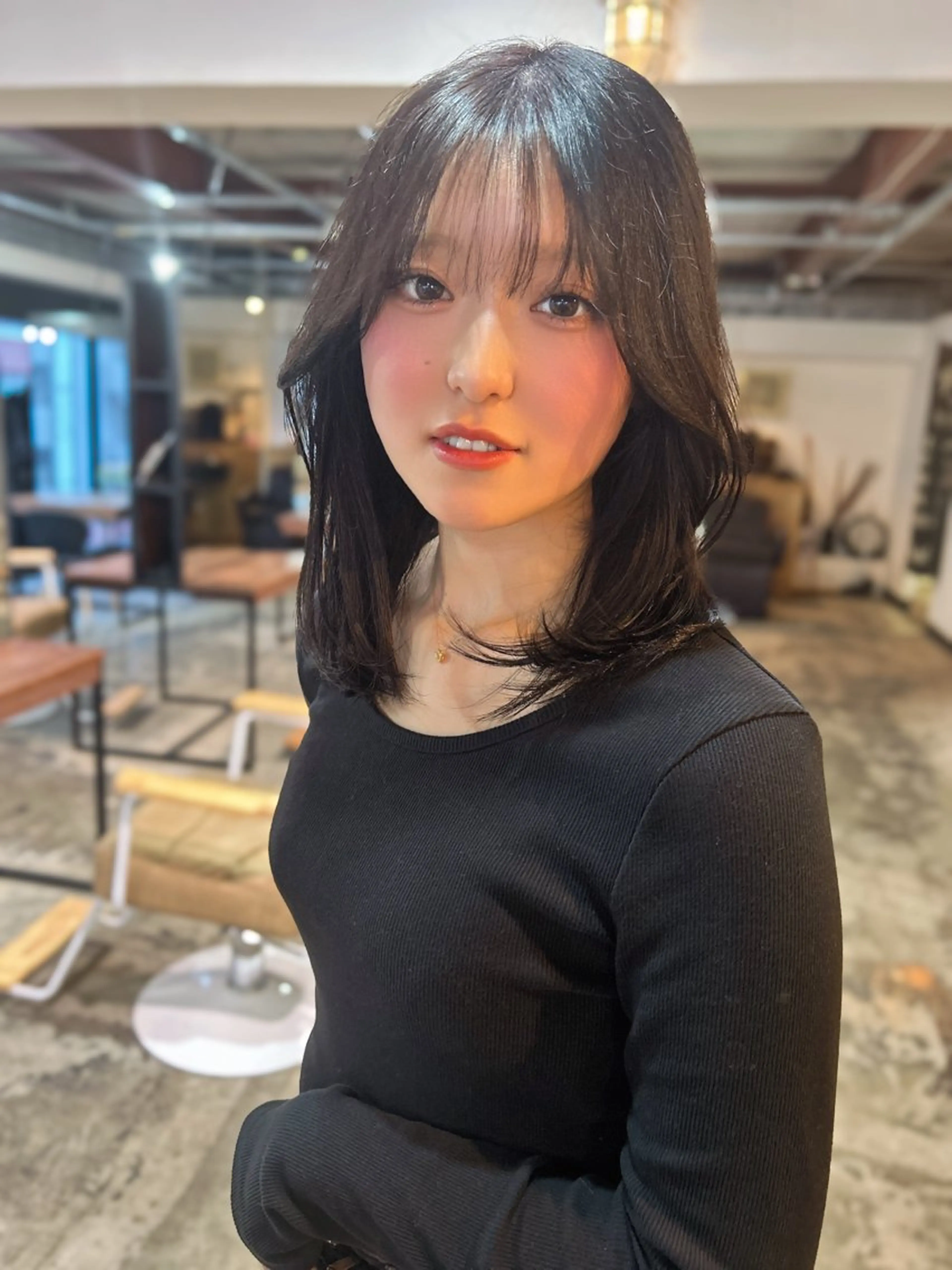 ミディアム カラー カット ヘアカラー トリートメント ダブルカラー/ 艶髪/SHISEIのヘアスタイル