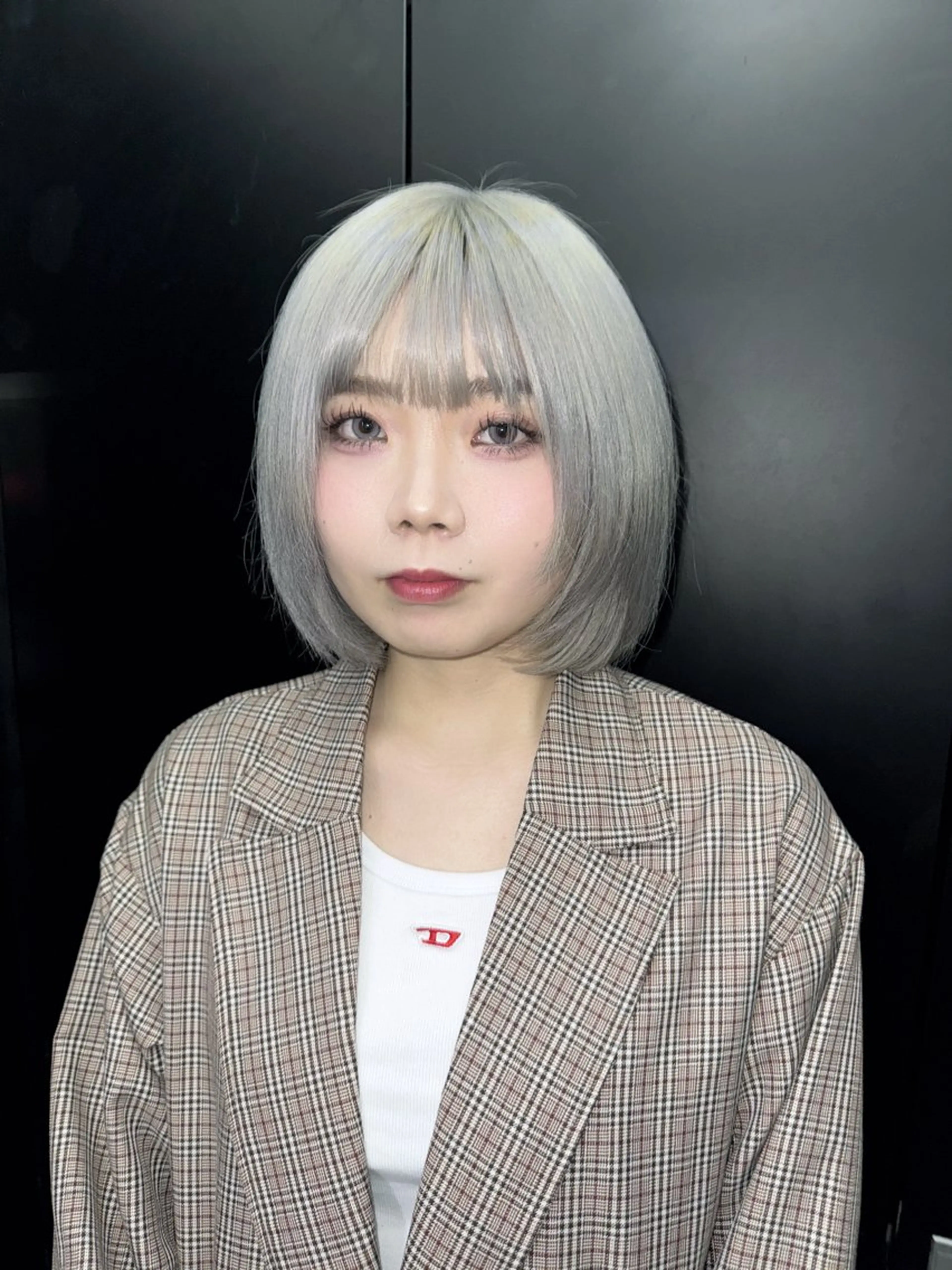 ミディアム カラー ヘアアレンジ ヘアカラー トリートメント 韓国レイヤーカット/ 儚げカラーチナツのヘアスタイル
