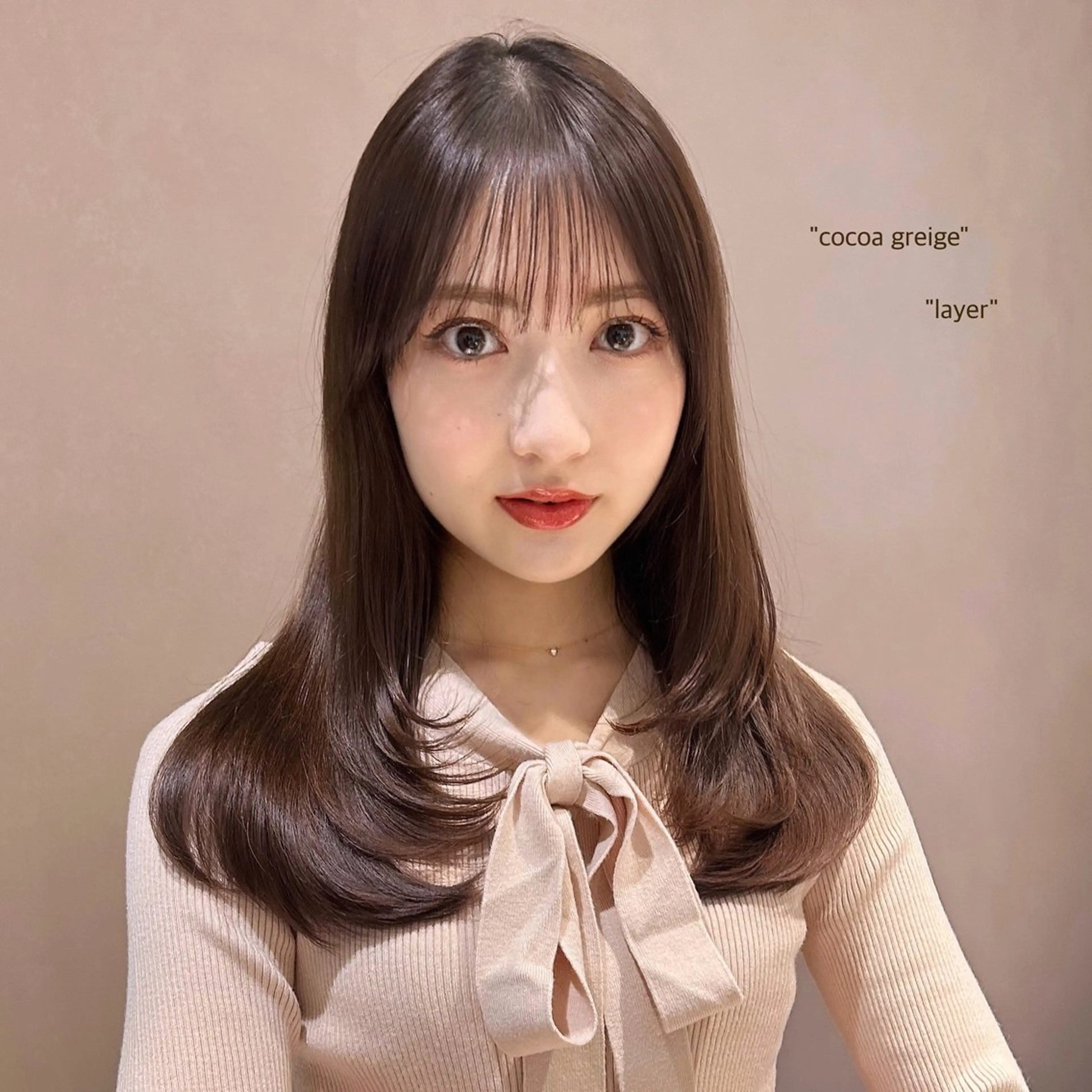 セミロング 韓国風ヘア レイヤーカット ミディアムヘア Chifumiのヘアスタイル