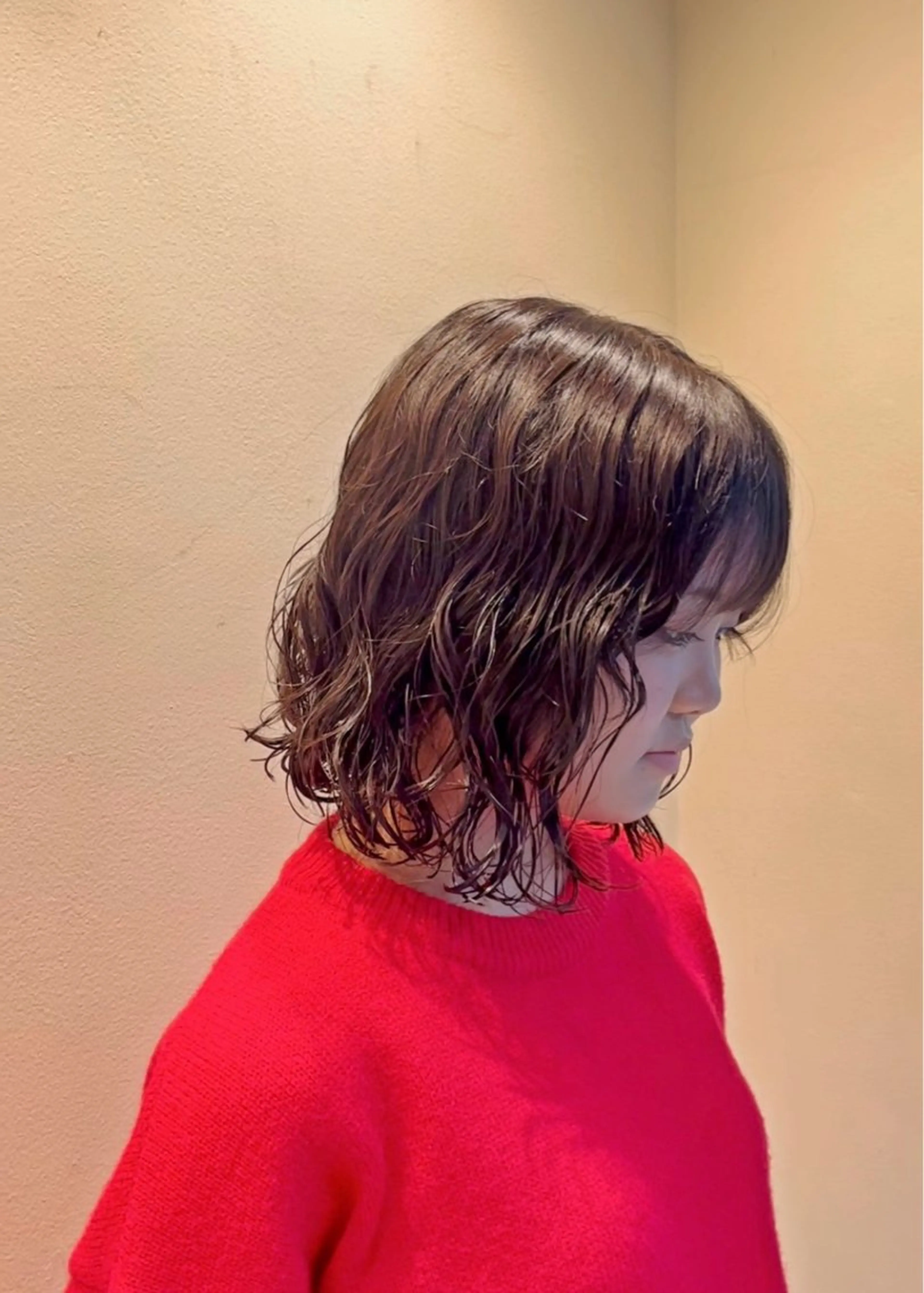 ミディアム パーマ ミディアムパーマ カット パーマ 山口 陸のヘアスタイル