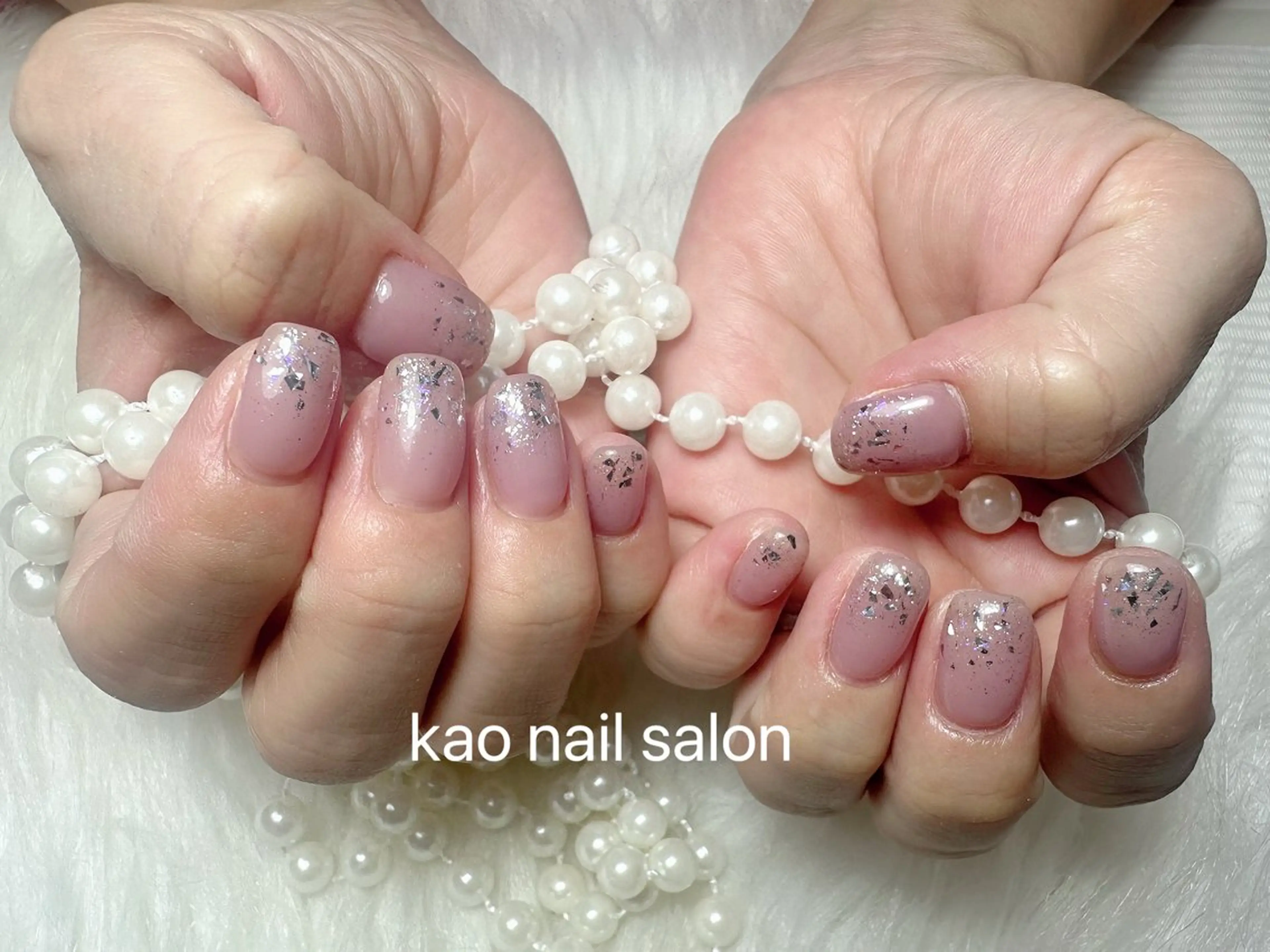 ネイル グラデーション ラメ(グリッター) ラメグラデーション kao nail マグネット/長さだしのネイルデザイン
