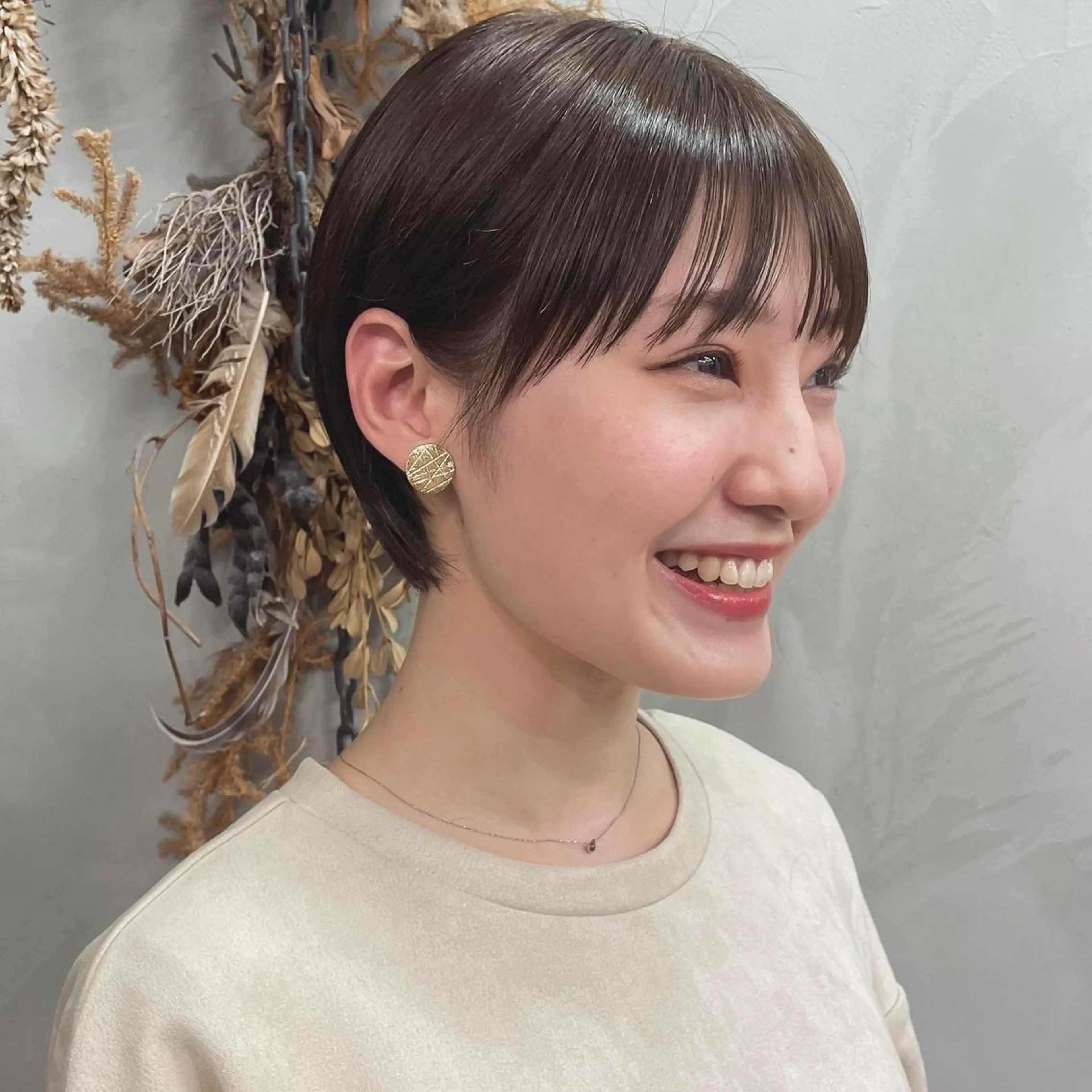 ⌇🍑ワンカラー🍑⌇似合わせカット + カラー + 外部補修トリートメントの写真