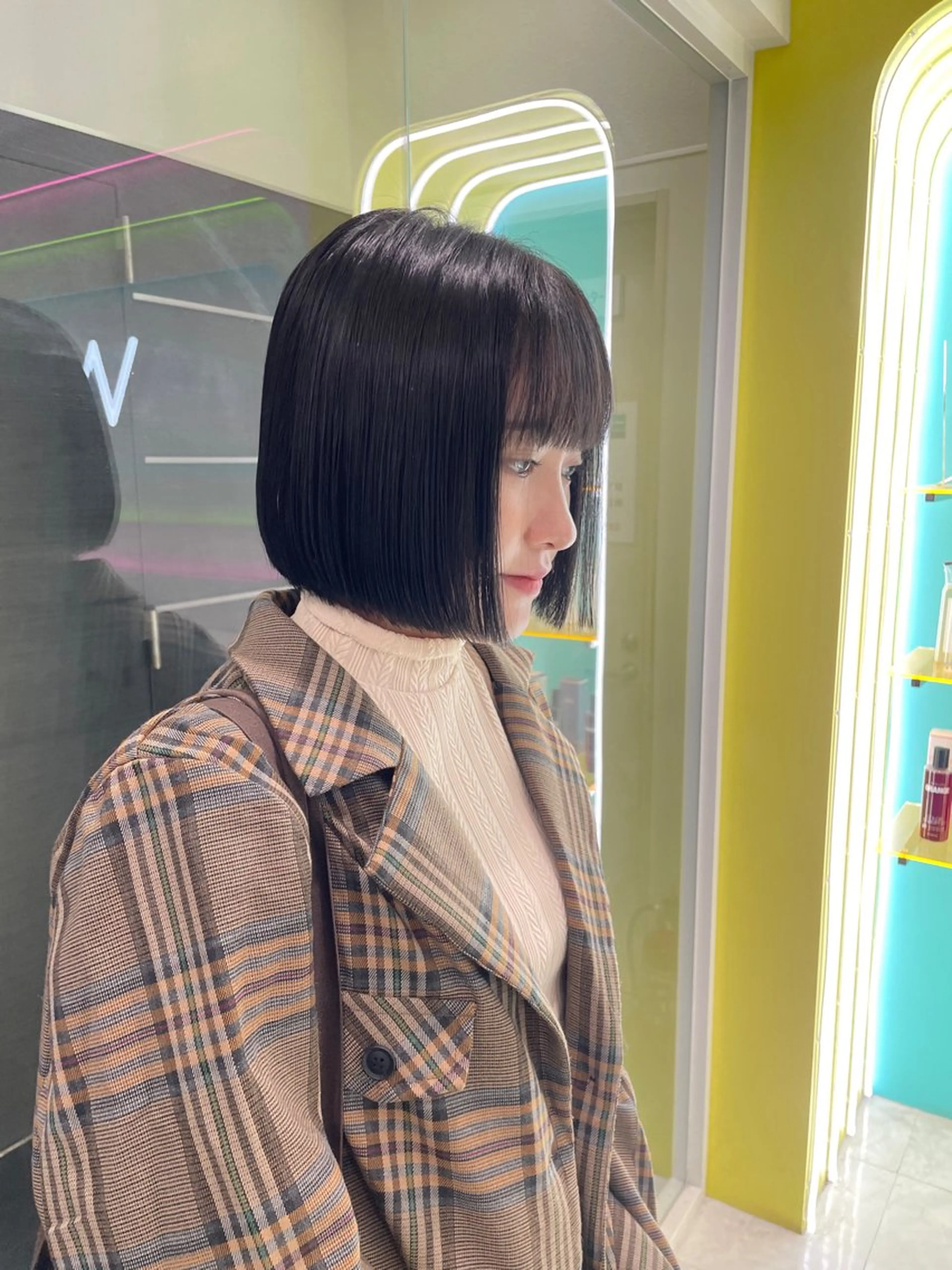 ショート カラー パーマ ヘアアレンジ メンズ 透明感カラー・レイヤ ー🎀amika🎀のヘアスタイル