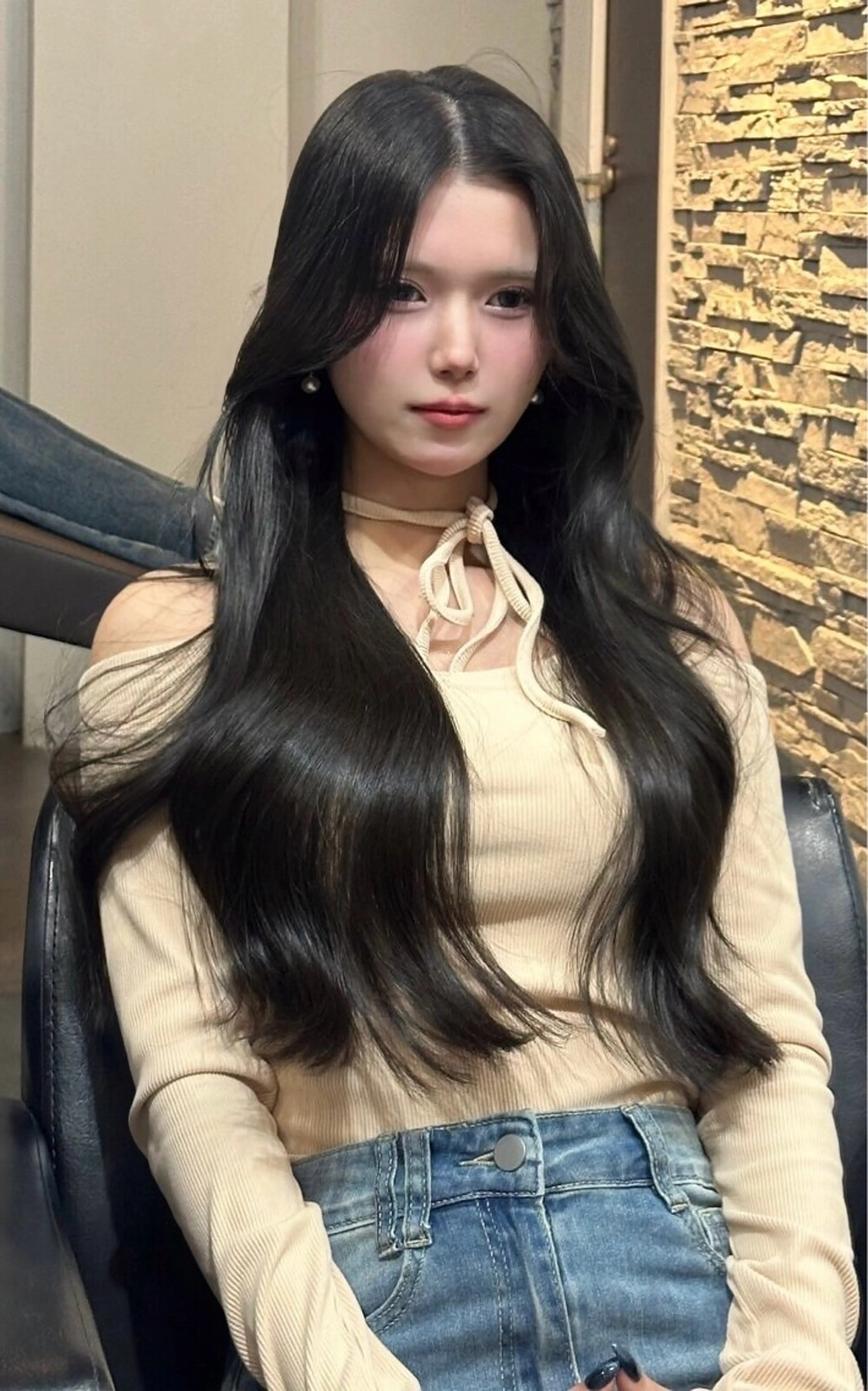 ロング カラー ヘアアレンジ 🫧🇰🇷韓国ヘア レイヤー🐺Yutaのヘアスタイル