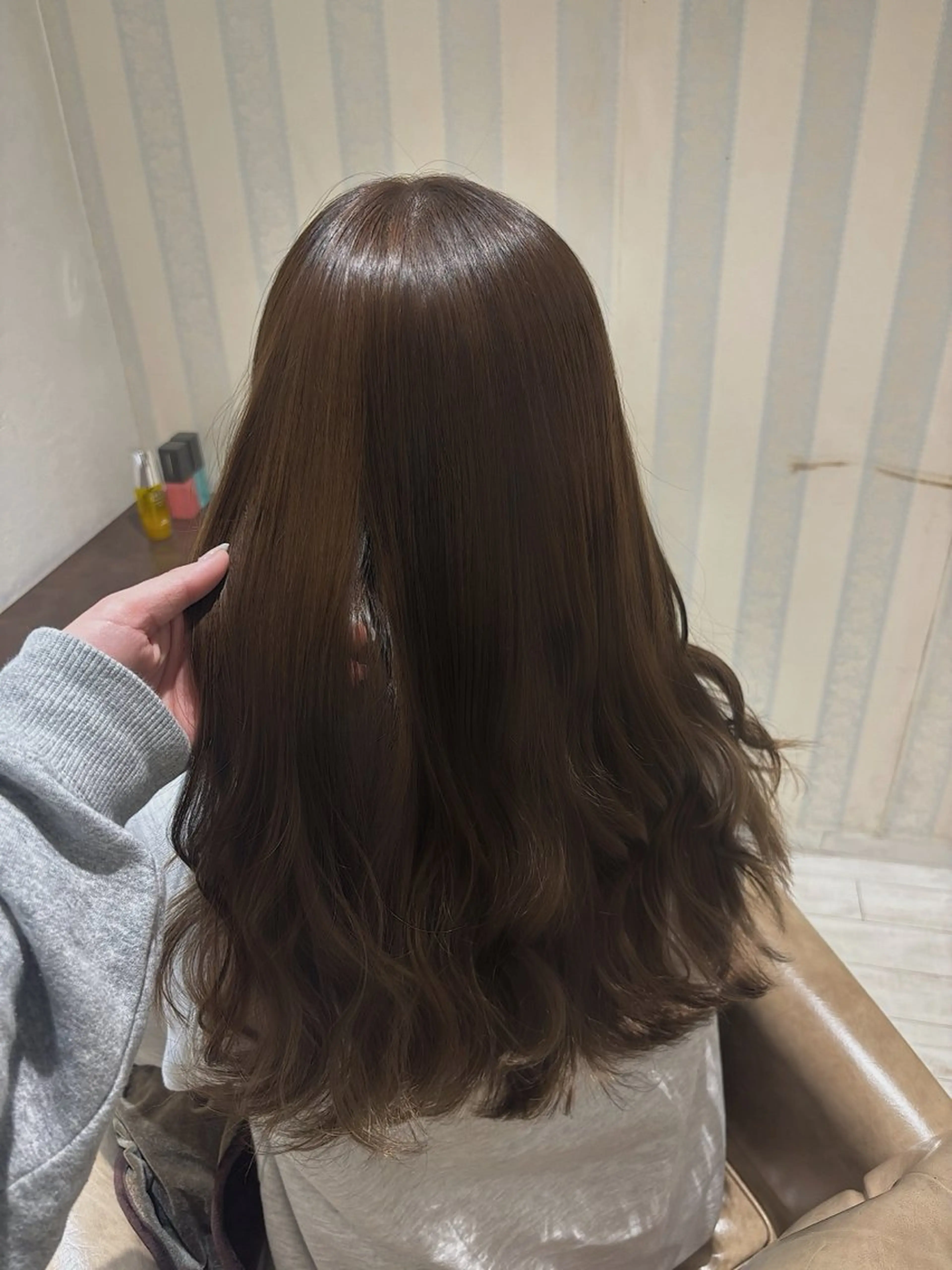 ロング カラー ケアカラー 酸性ストレート ふうか 心斎橋美容室のヘアスタイル