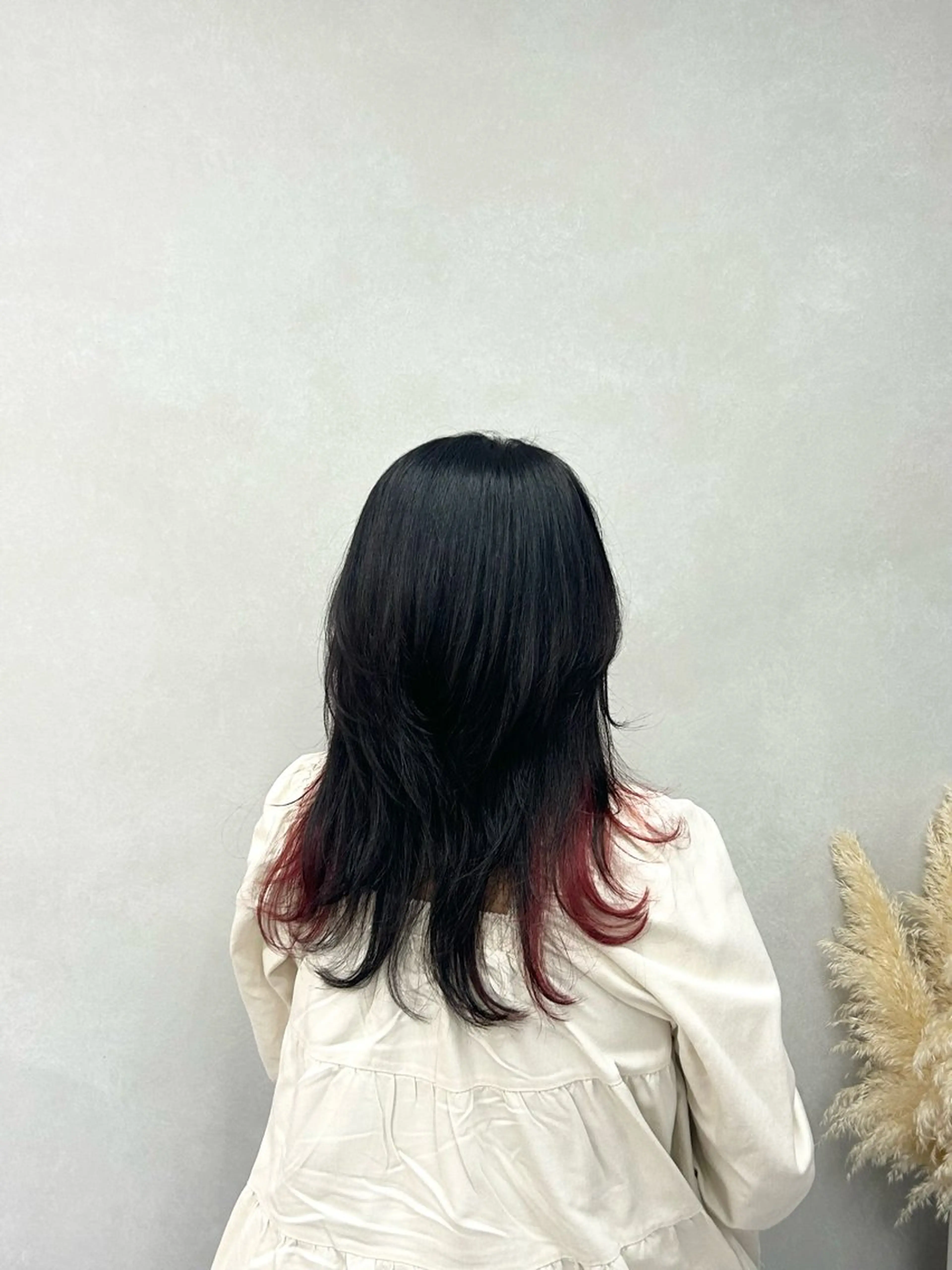 セミロング カラー レッドカラー 暖色･似合わせカラー (廣石沙英🎀)のヘアスタイル