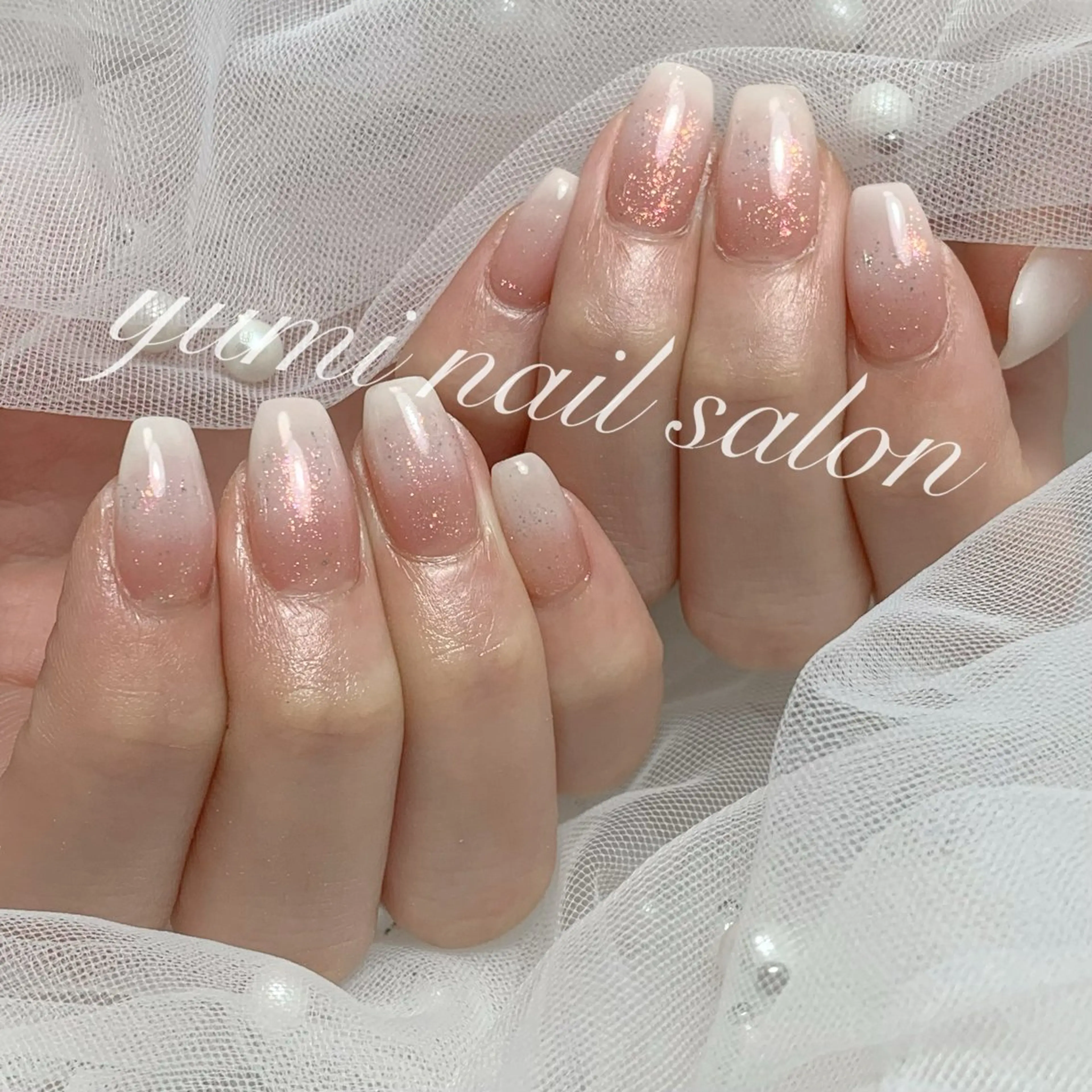 ネイル shineジェル& チップ長さだしのネイルデザイン