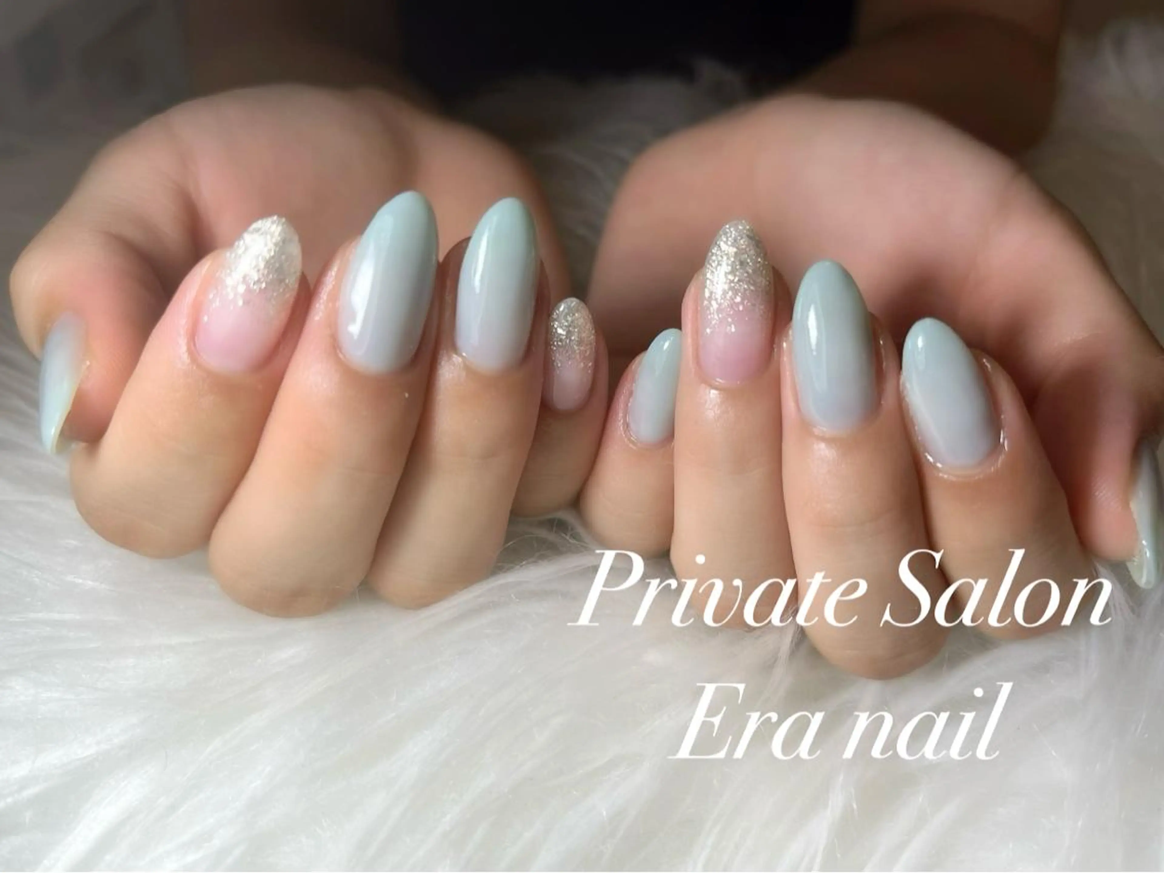 ネイル グラデーション ラメ(グリッター) ラメグラデーション ワンカラーネイル ハンドネイル Era nailのネイルデザイン