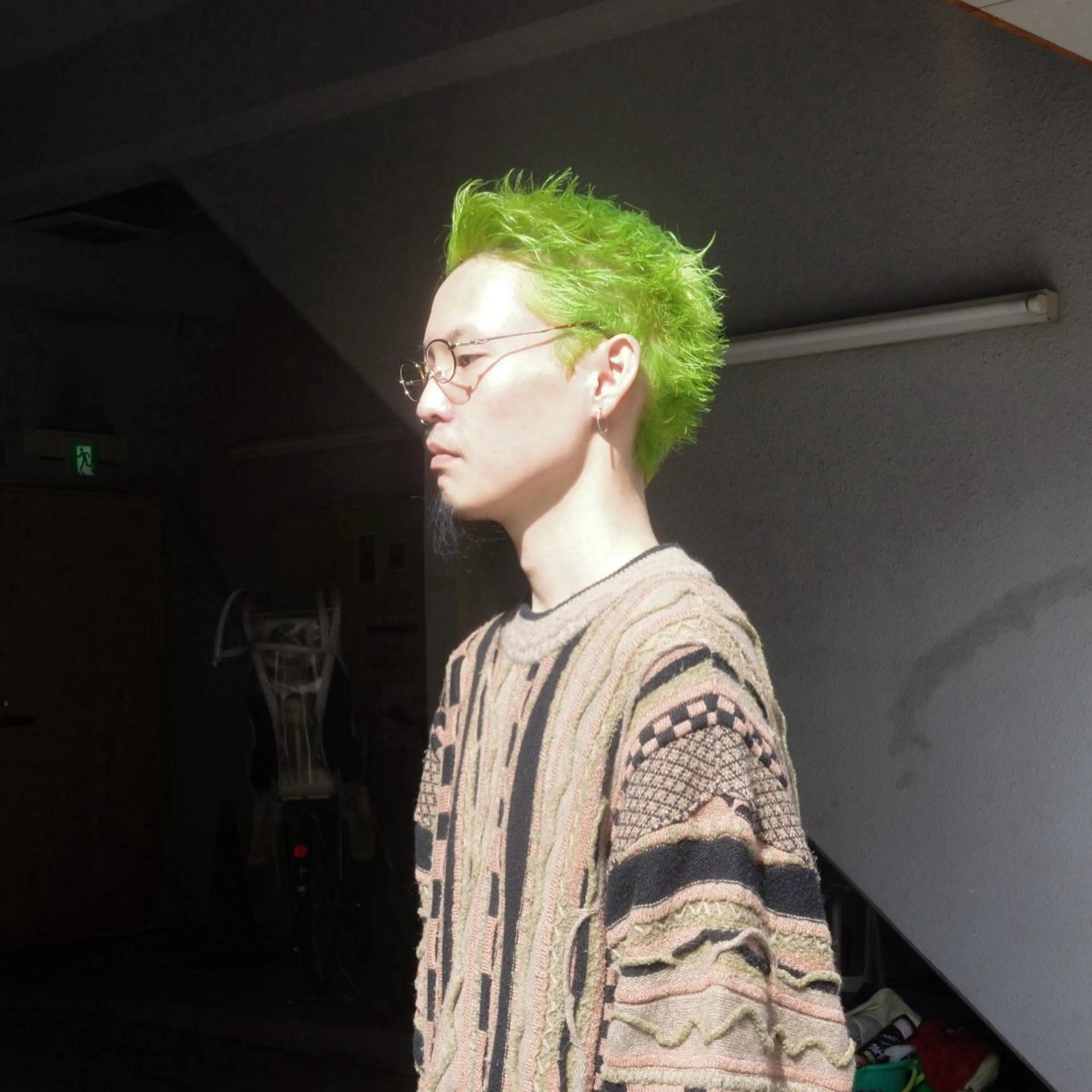 ショート カラー メンズ メンズブリーチ スパイキーショート ブリーチ 透明感カラー ミント ill HAVANA所属・渋谷/似合わせカット ・縮毛矯正　コウのヘアスタイル