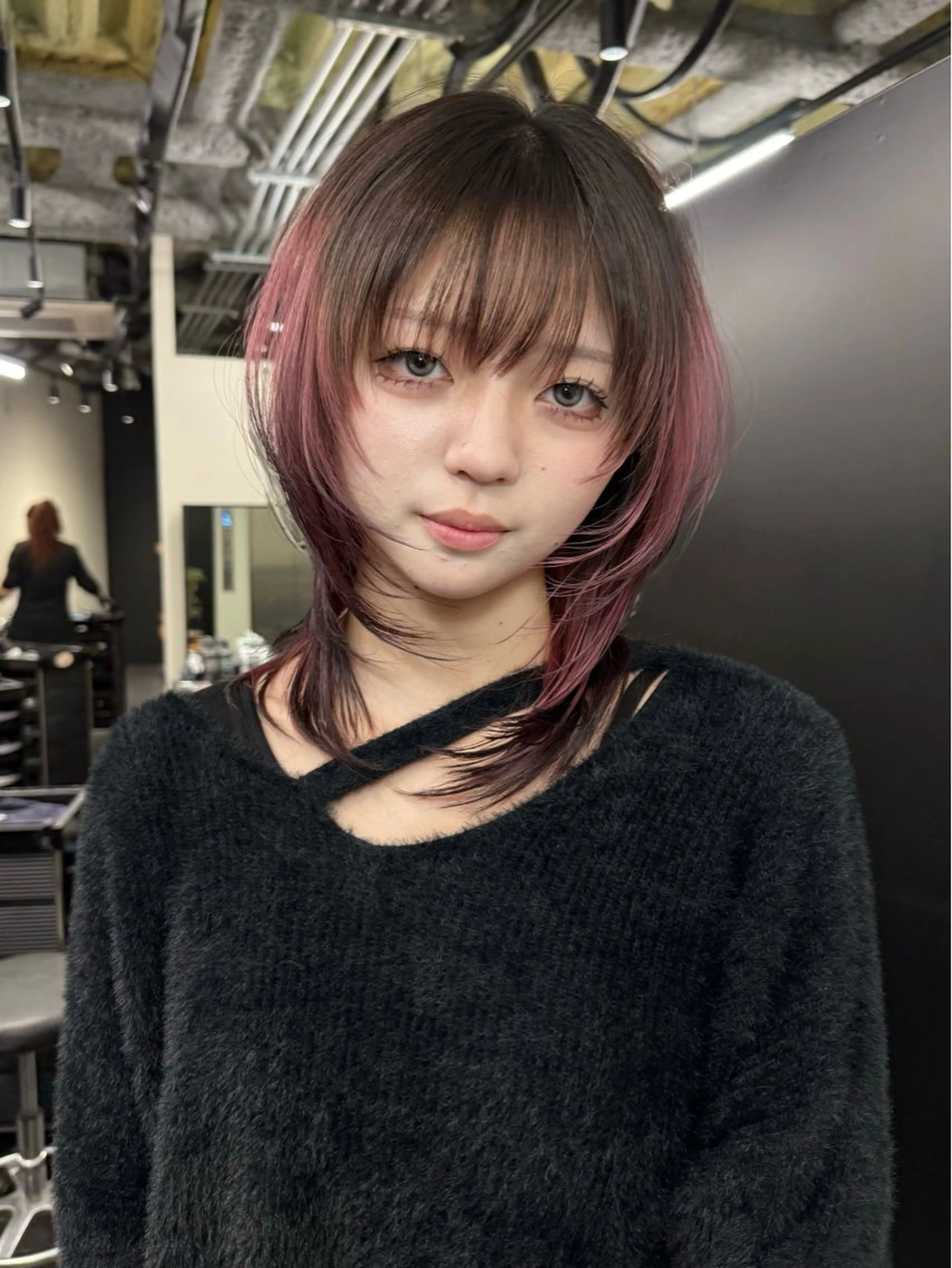 ミディアム カット ヘアカラー トリートメント 秋山 輝星のヘアスタイル