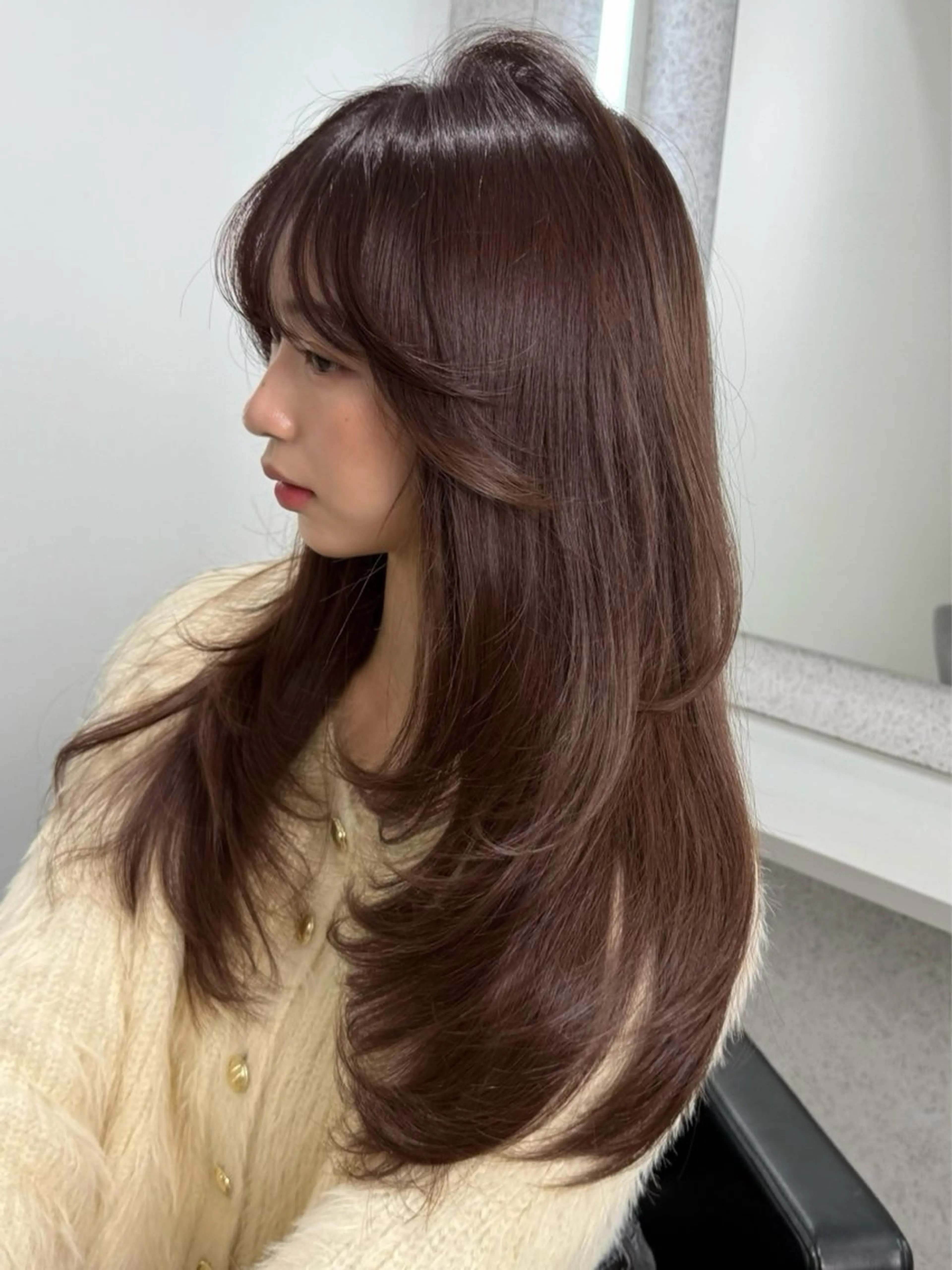 ロング カット ヘアカラー トリートメント 韓国ヘア/ワンホン ちひろのヘアスタイル