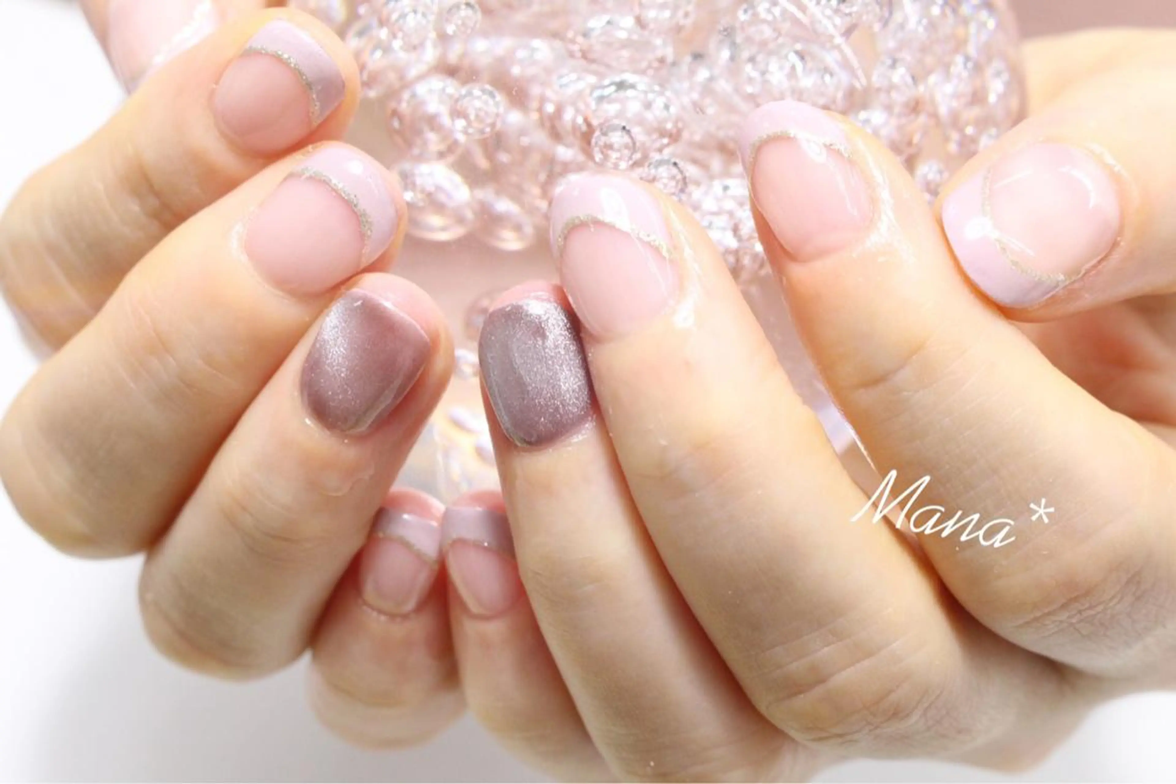 ネイル フレンチネイル マグネットネイル 塚田 由香里のネイルデザイン