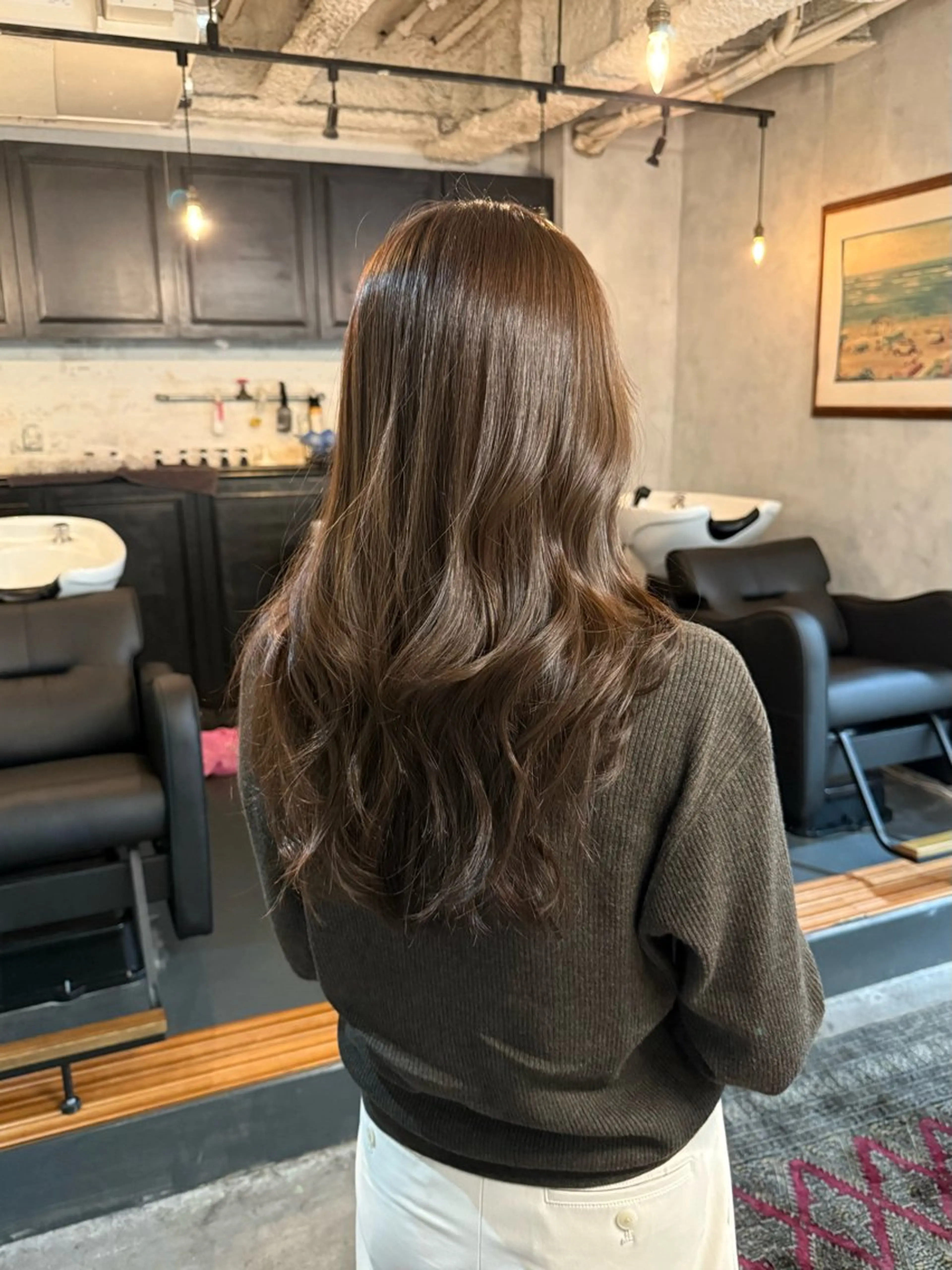 セミロング カラー ヘアカラー トリートメント 【銀座】艶髪/上品な カラー特化/涼/駅近のヘアスタイル