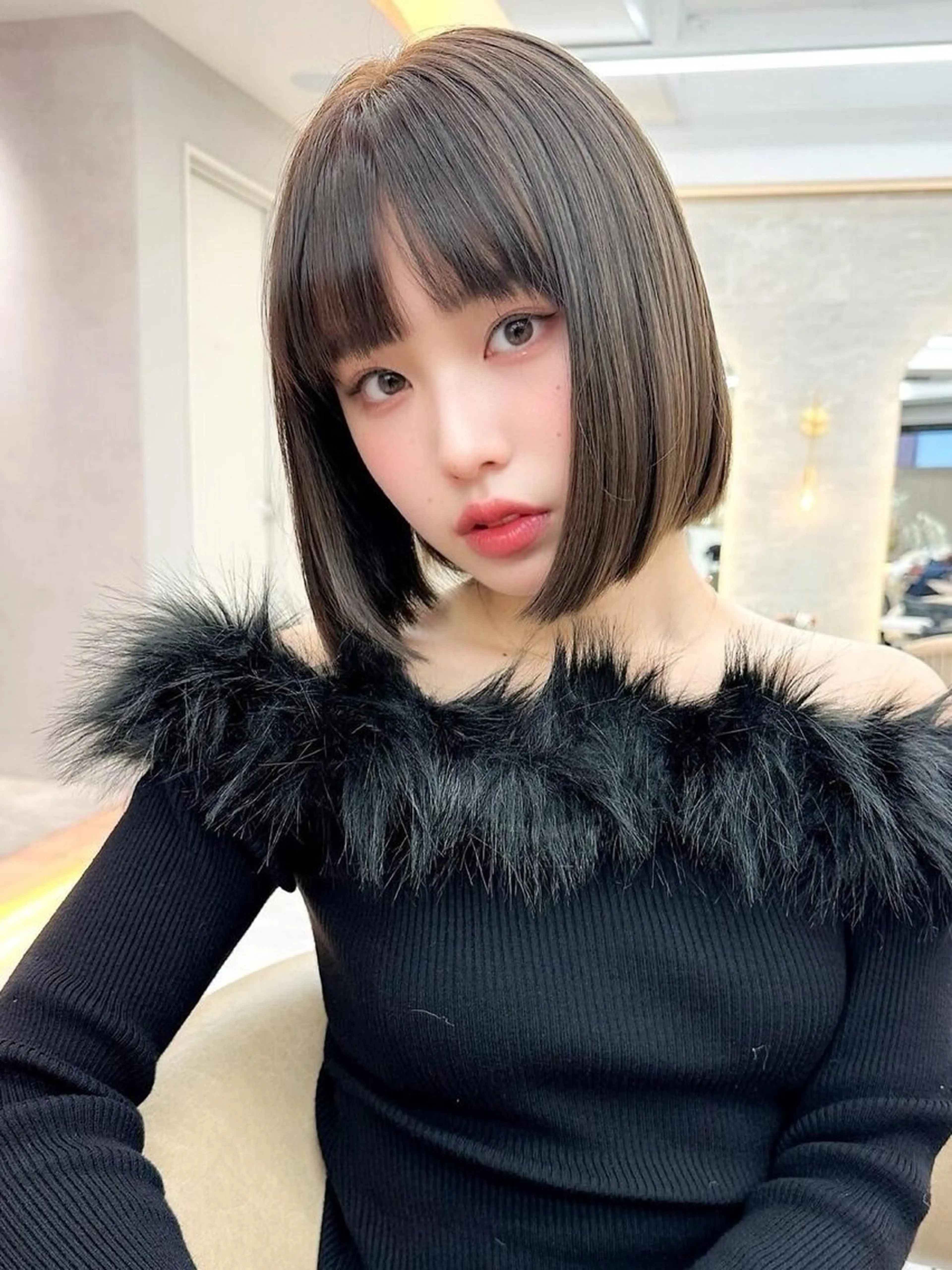 ミディアム カット ヘアカラー トリートメント レイヤー/艶髪/ボブ /くびれ/伊藤　勇司のヘアスタイル