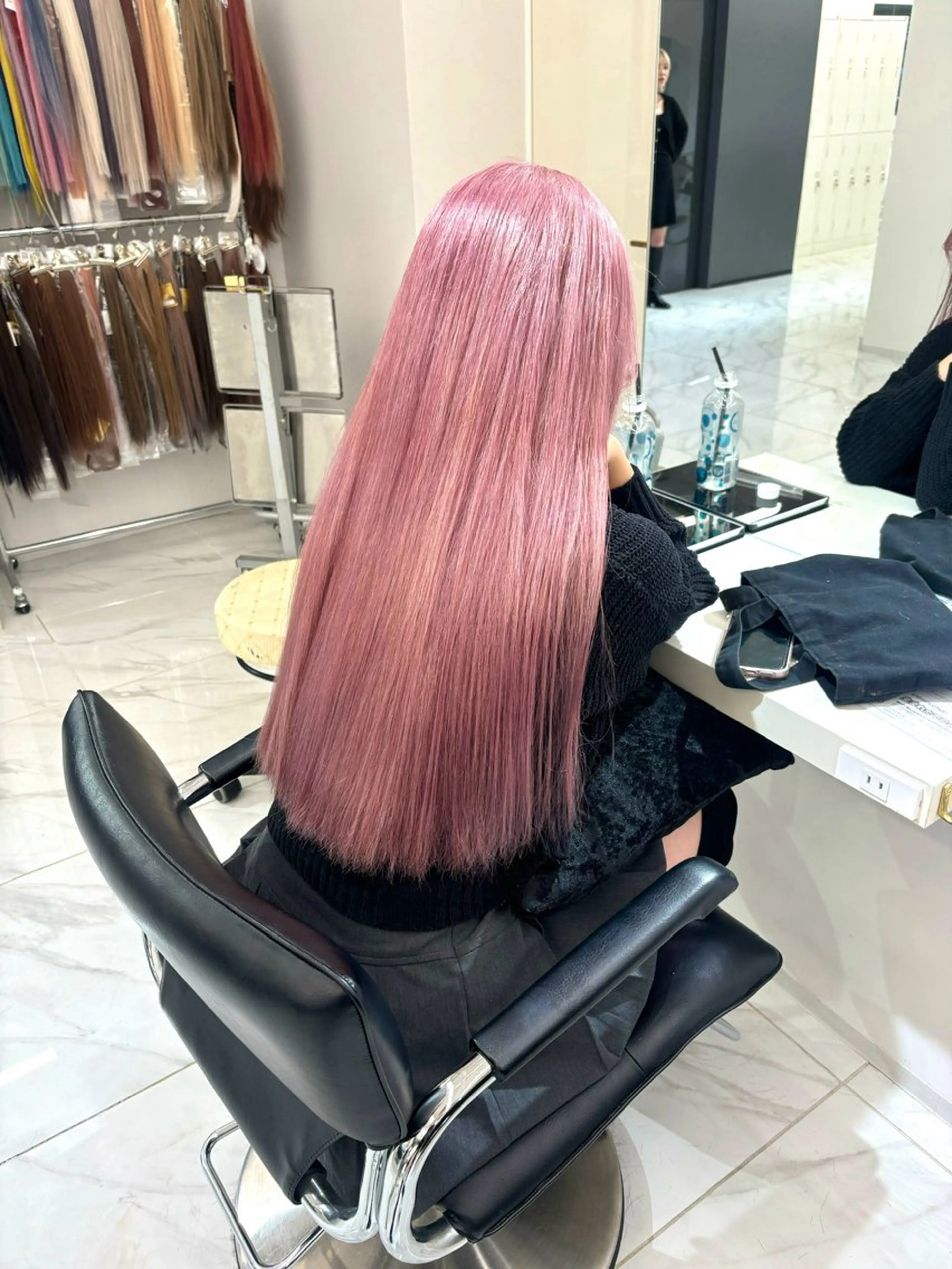 ロング カラー ブリーチ ピンクカラー ヘアカラー 🩶大人韓国ヘア 渋谷/Satsukiのヘアスタイル