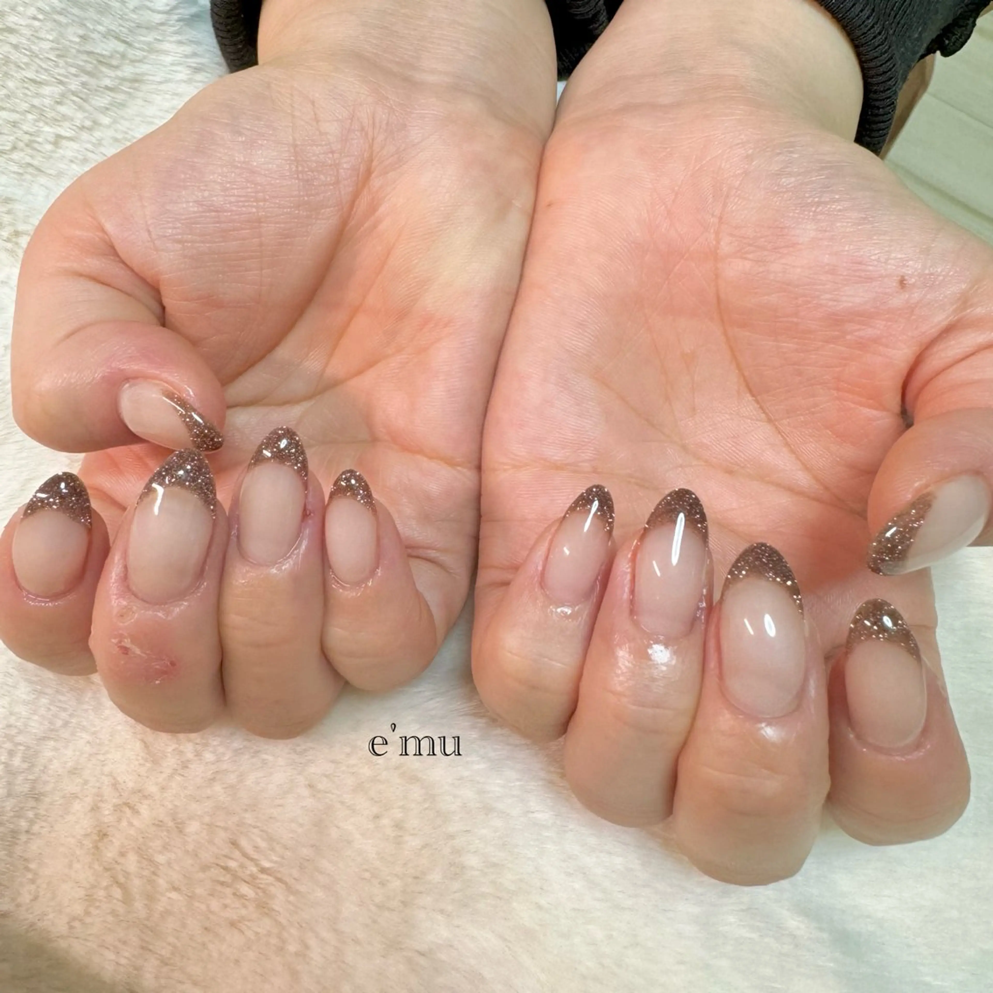 ネイル フレンチネイル ハンドネイル nail salon e'mu💐のネイルデザイン