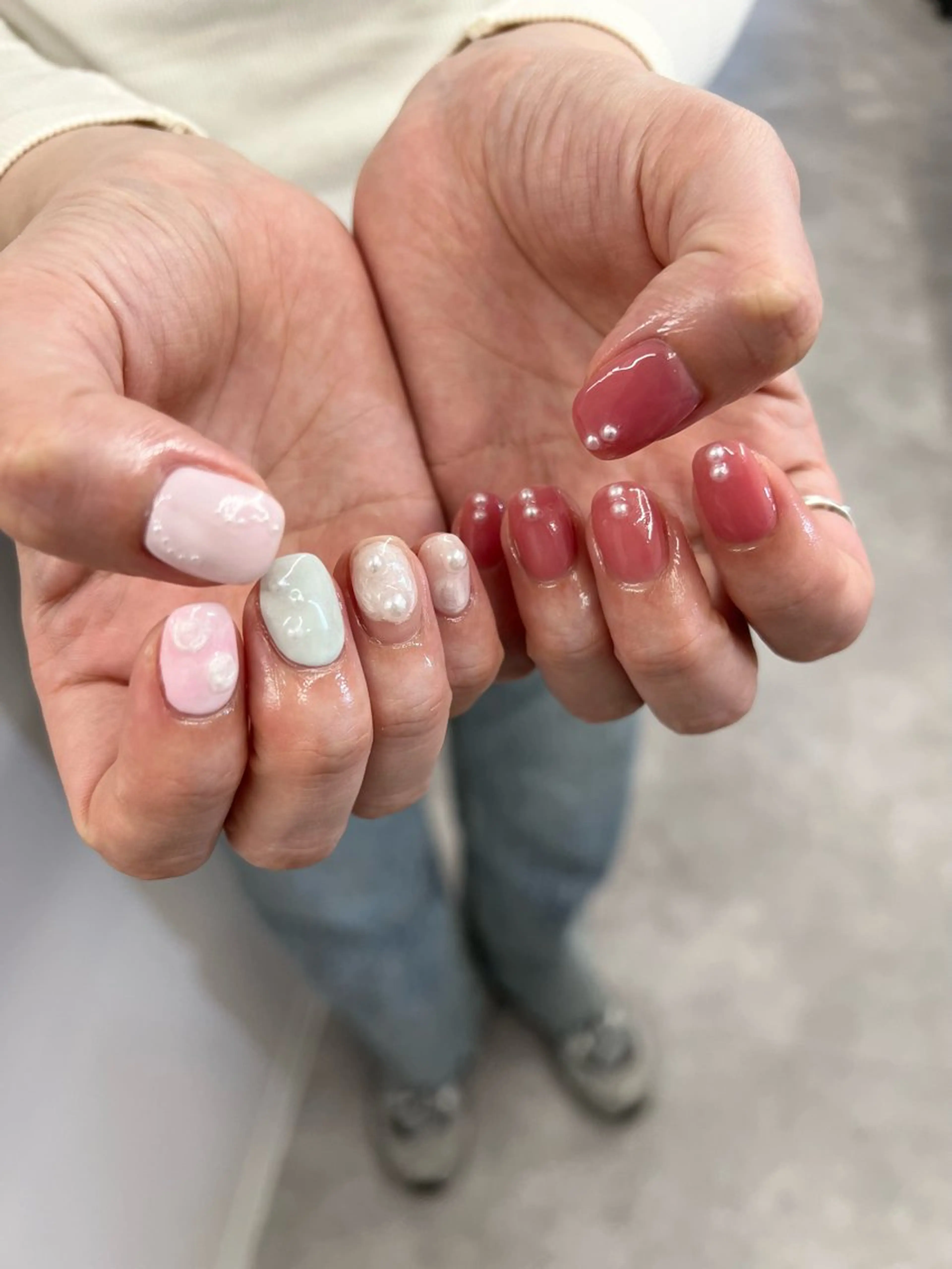 ネイル ジェルネイル マグネットネイル ニュアンスネイル パラジェル パステルネイル ハンドネイル ハンドケア Bana_ Nailのネイルデザイン