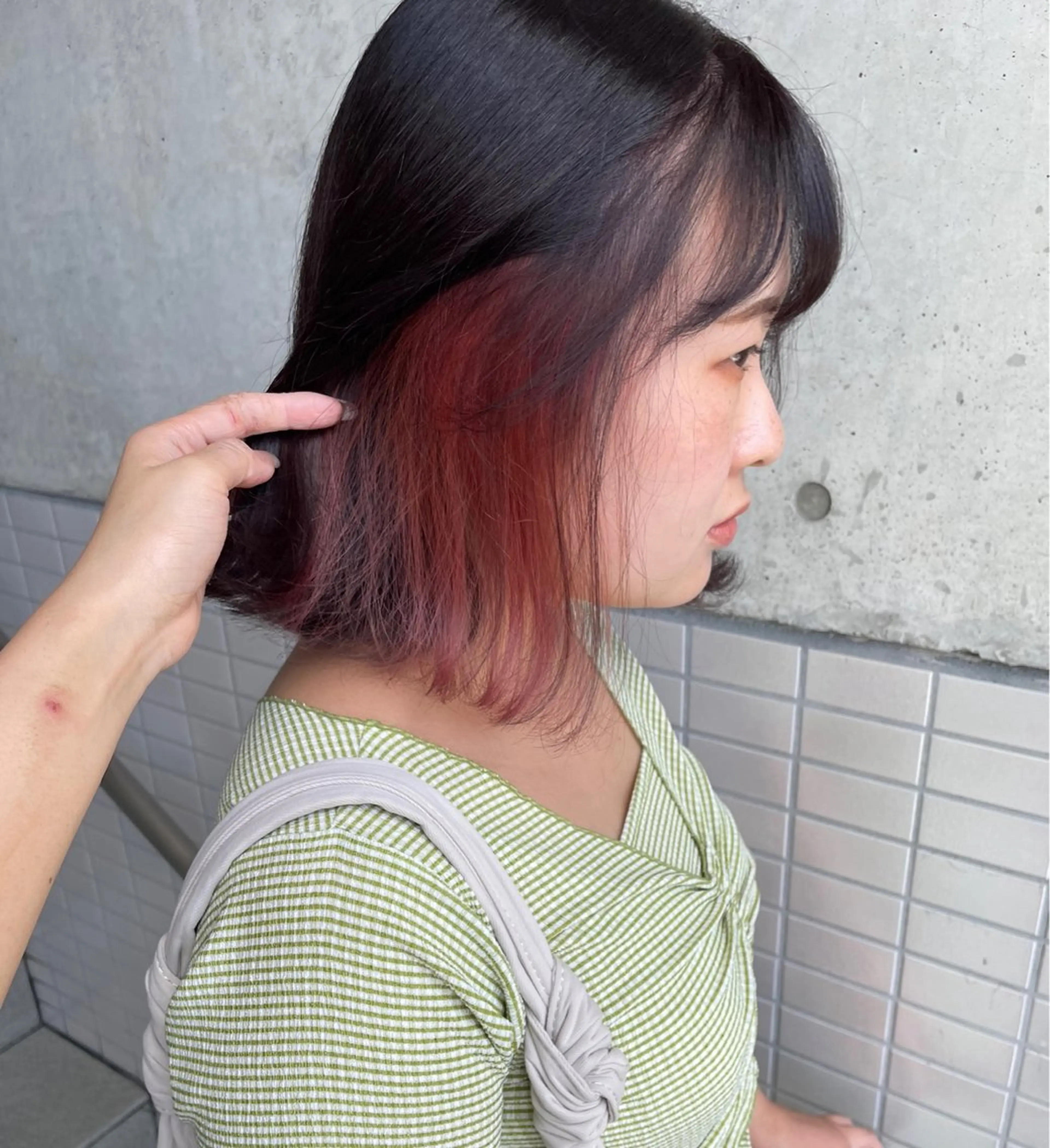 ミディアム ヘアカラー レビジュヘア 京都/桂のヘアスタイル