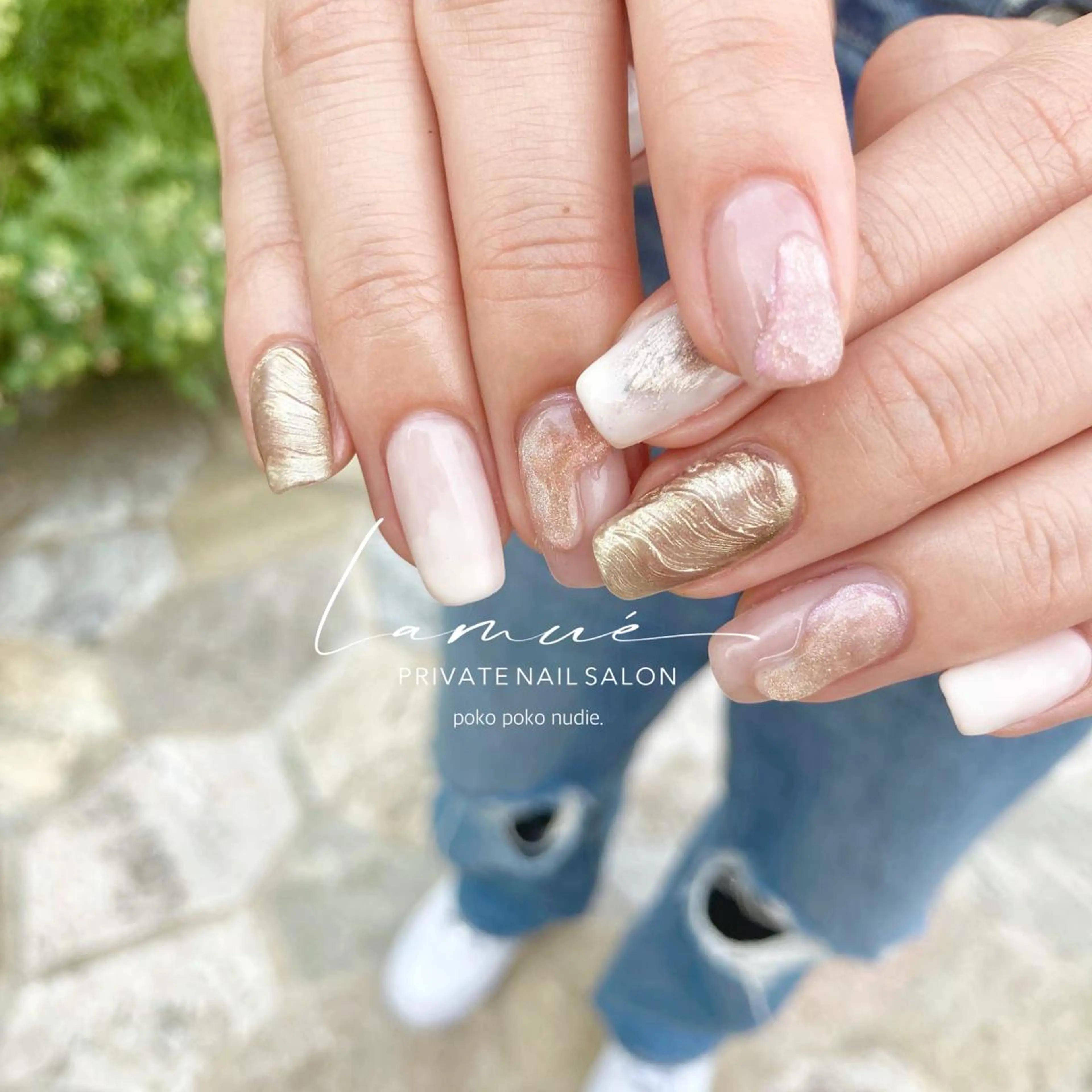 ネイル ジェルネイル マグネットネイル ミラーネイル ニュアンスネイル パラジェル ハンドネイル M O M Oのネイルデザイン