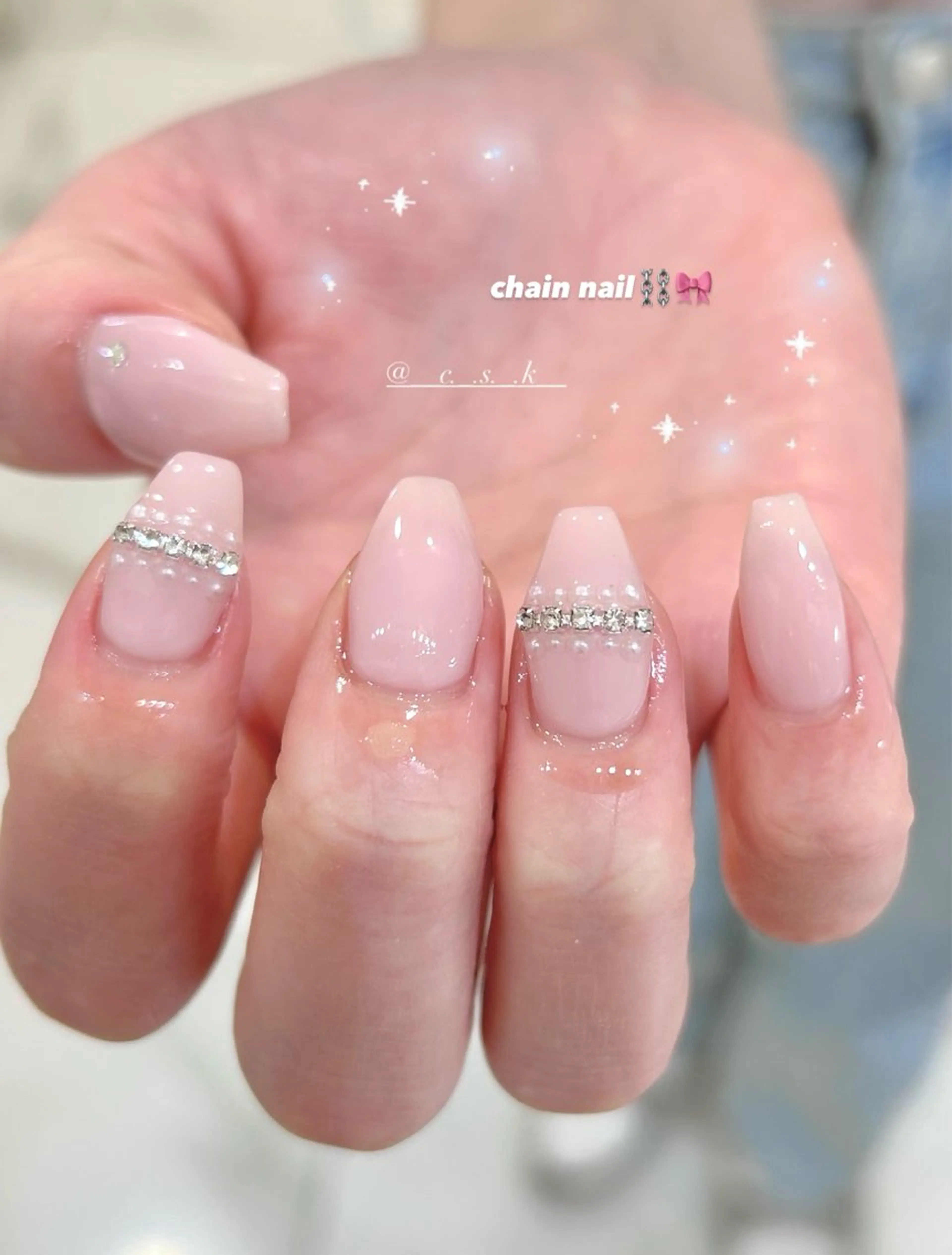 ネイル ハンドネイル 🎀チーク/ちゅるん 🫧chisa🎀のネイルデザイン