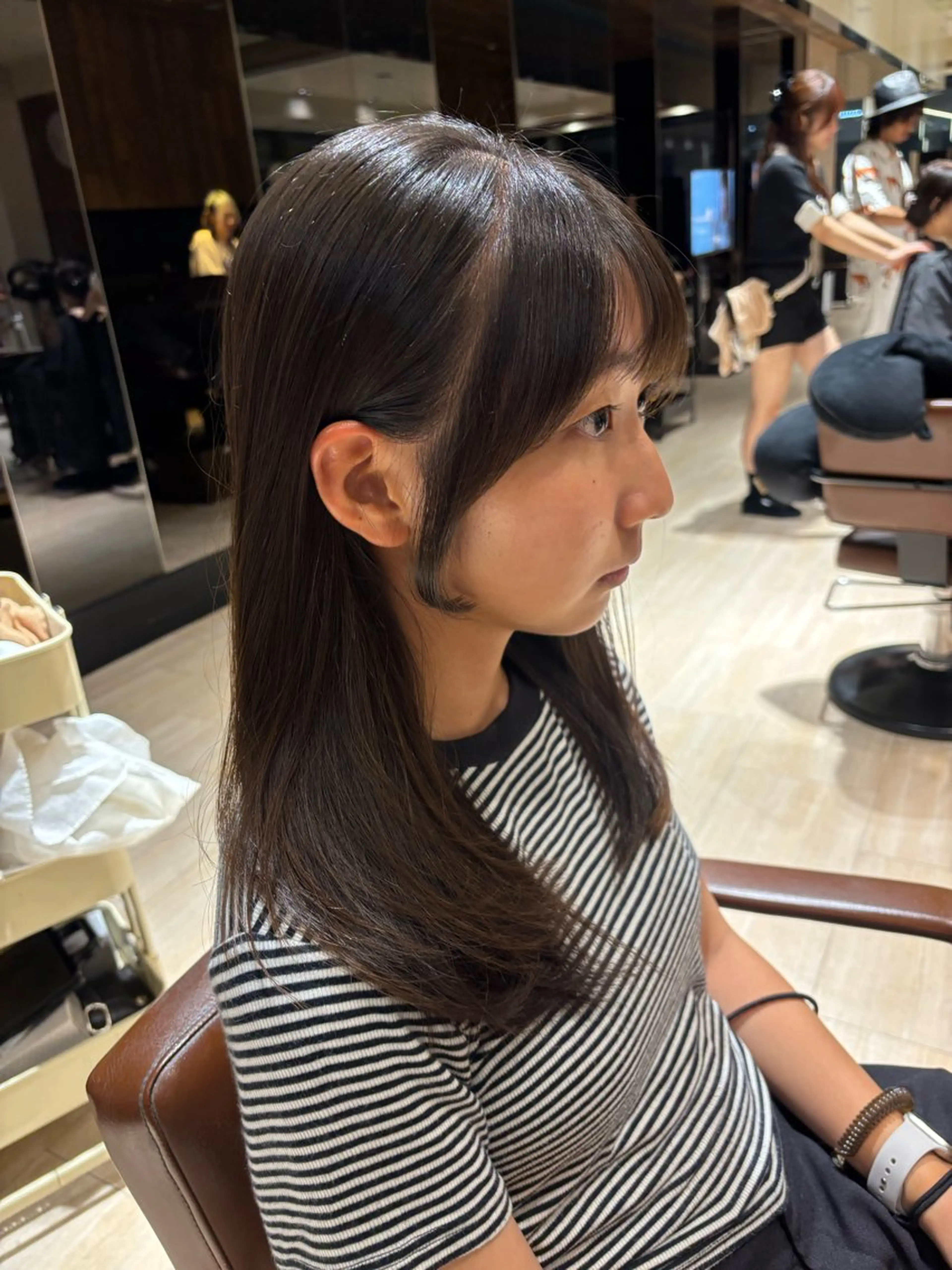 セミロング 顔周りカット カット ヘアカラー トリートメント 穂積 未優のヘアスタイル