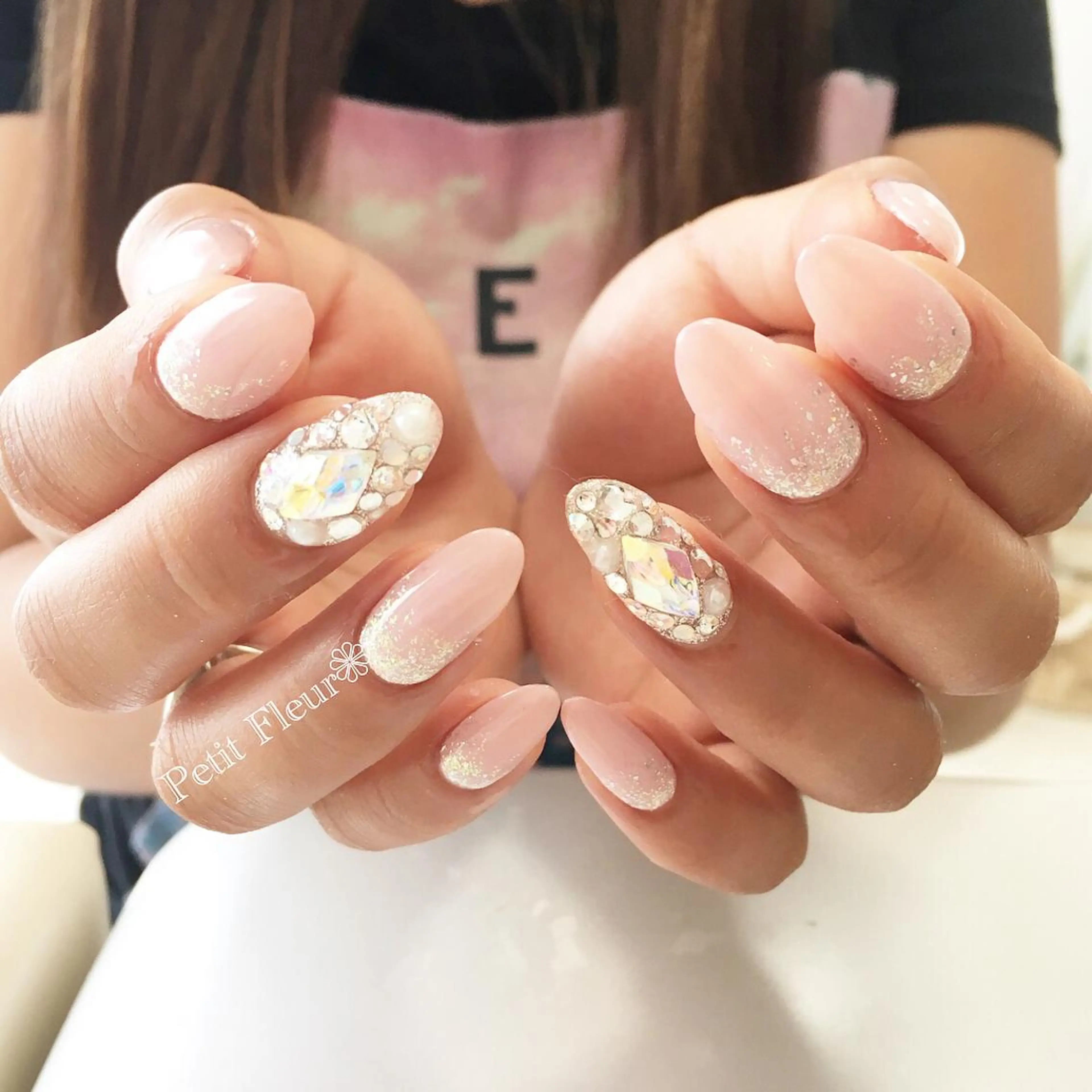 ネイル ピンク ピンクベージュ シンプルネイル Petit Fleur所属・青柳 亜梨奈のマツエク・マツパデザイン