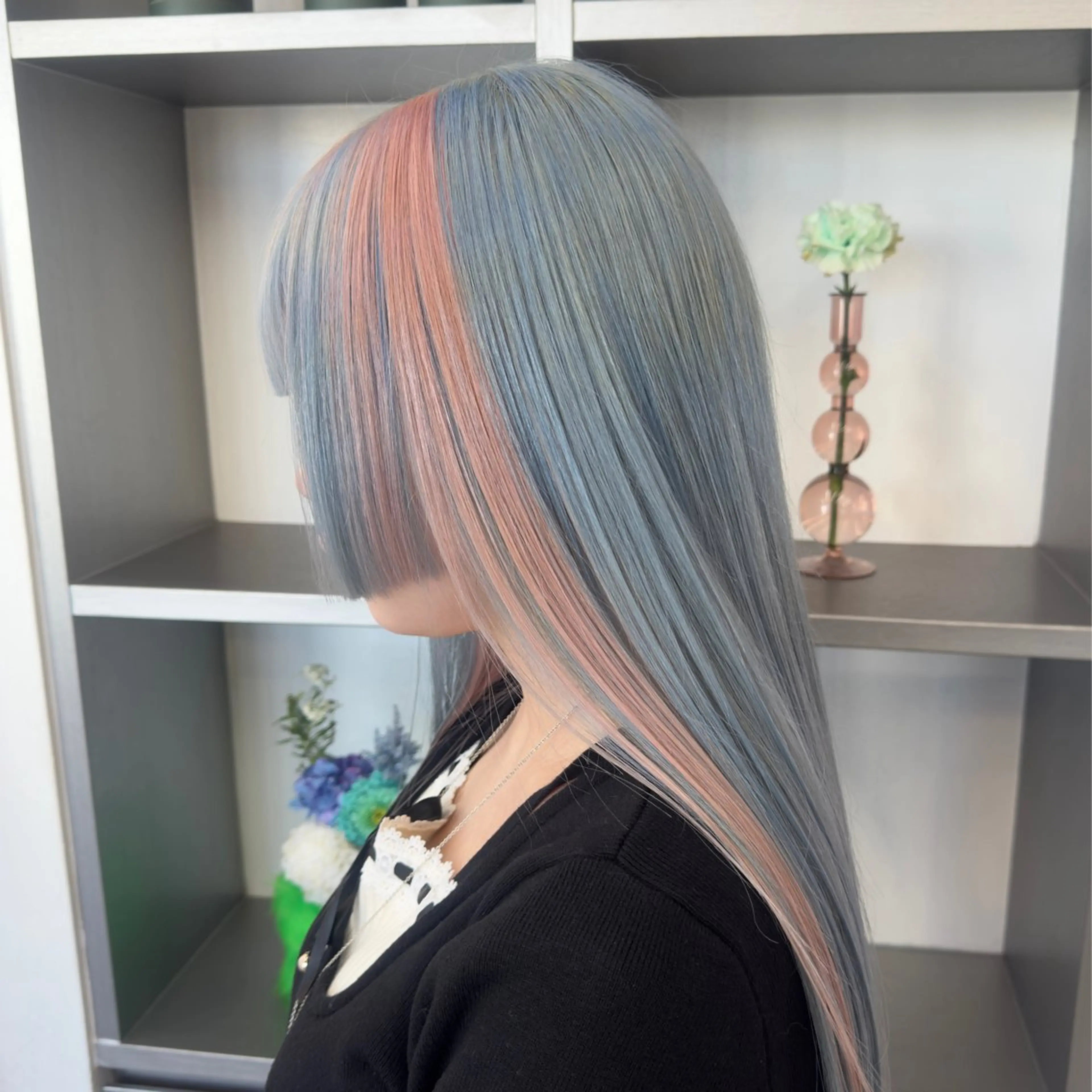 セミロング カラー ブリーチ デザインカラー ヘアカラー トリートメント 🌼動き×透明感🩵 ハイトーン/ナナのヘアスタイル