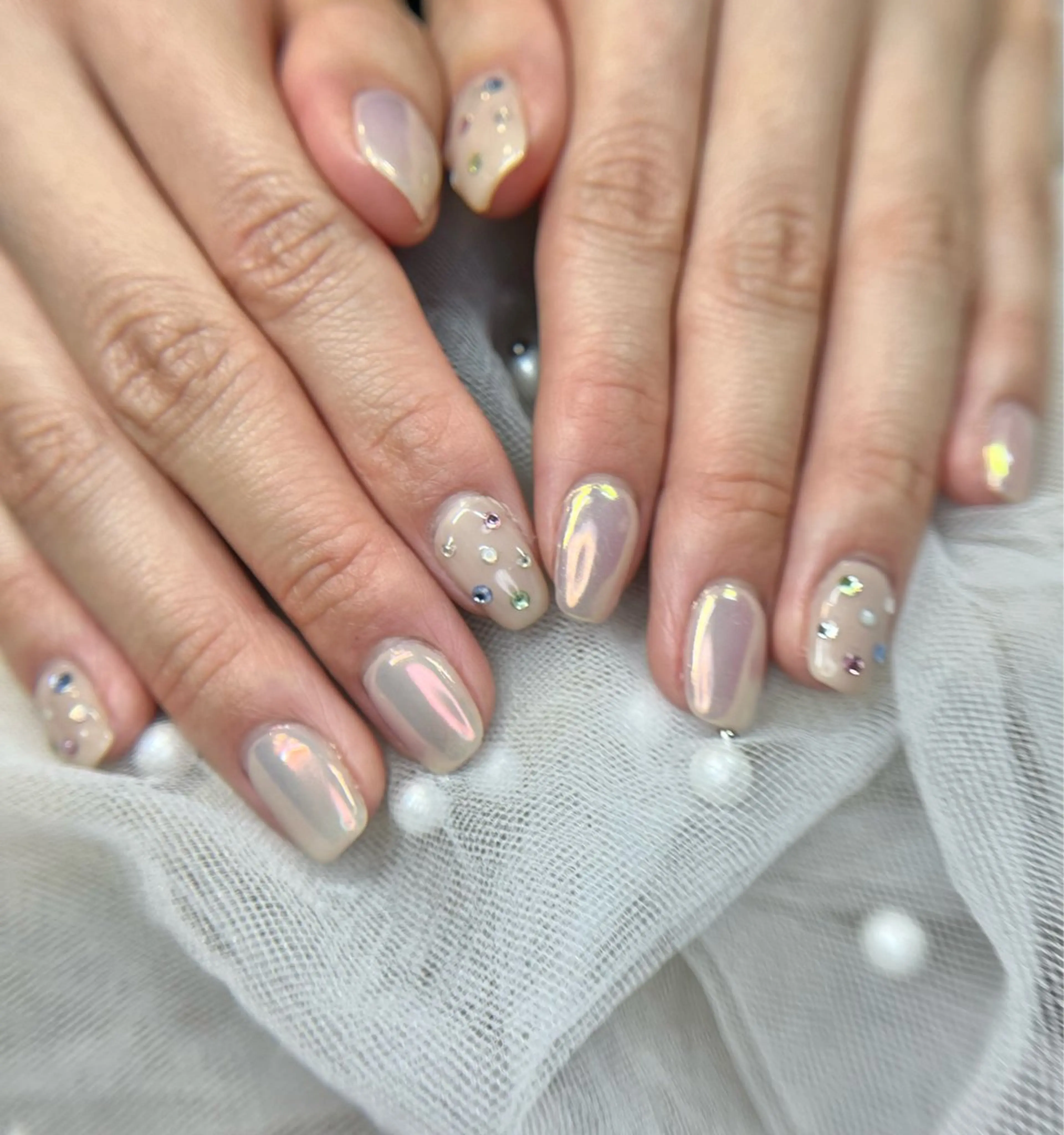 ネイル オーロラネイル ストーンネイル MARIENAILS owadaのネイルデザイン