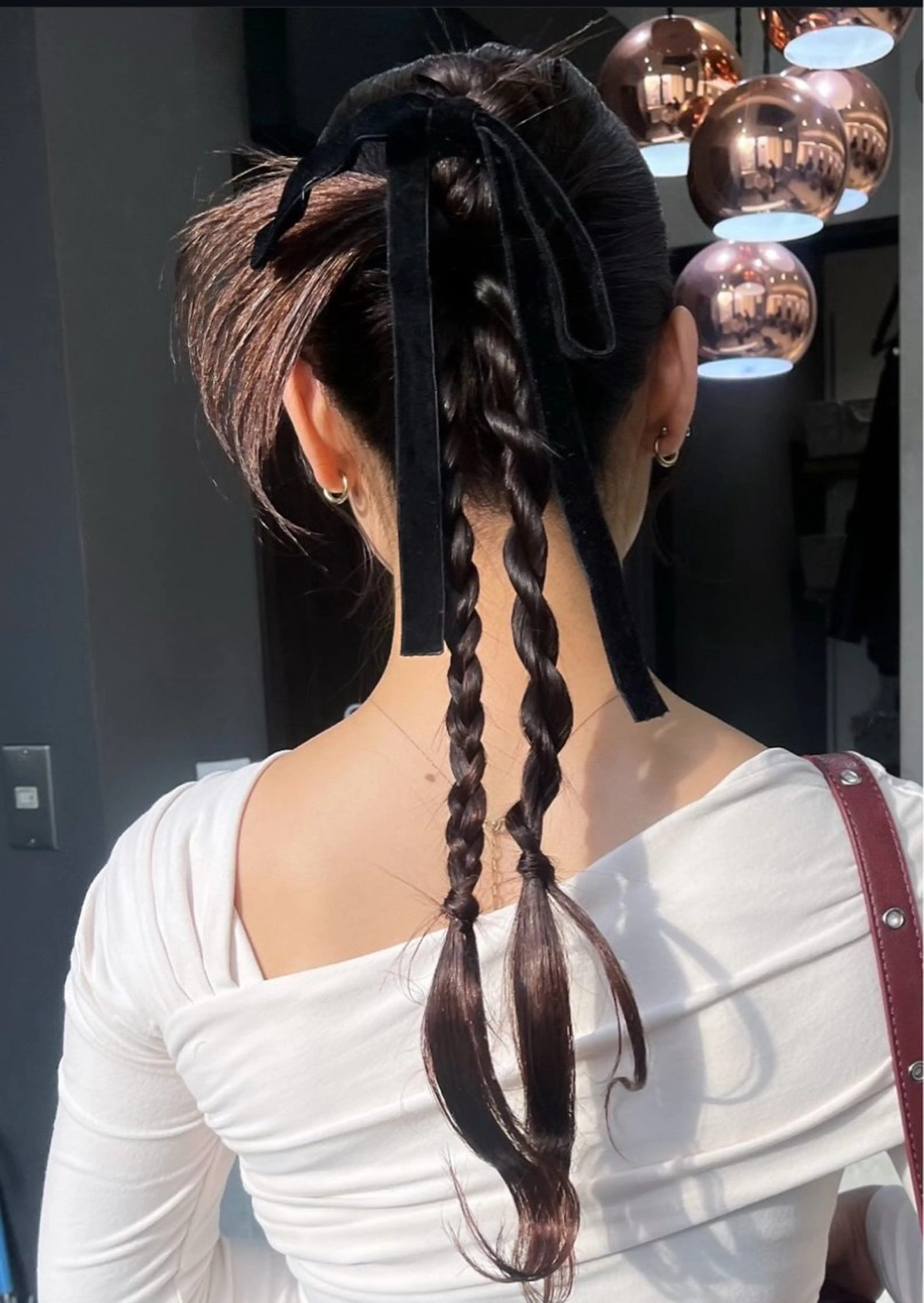 ヘアアレンジ ヘアセット 韓国ヘア/ブリーチ無 しWカラー/オリーブのヘアスタイル