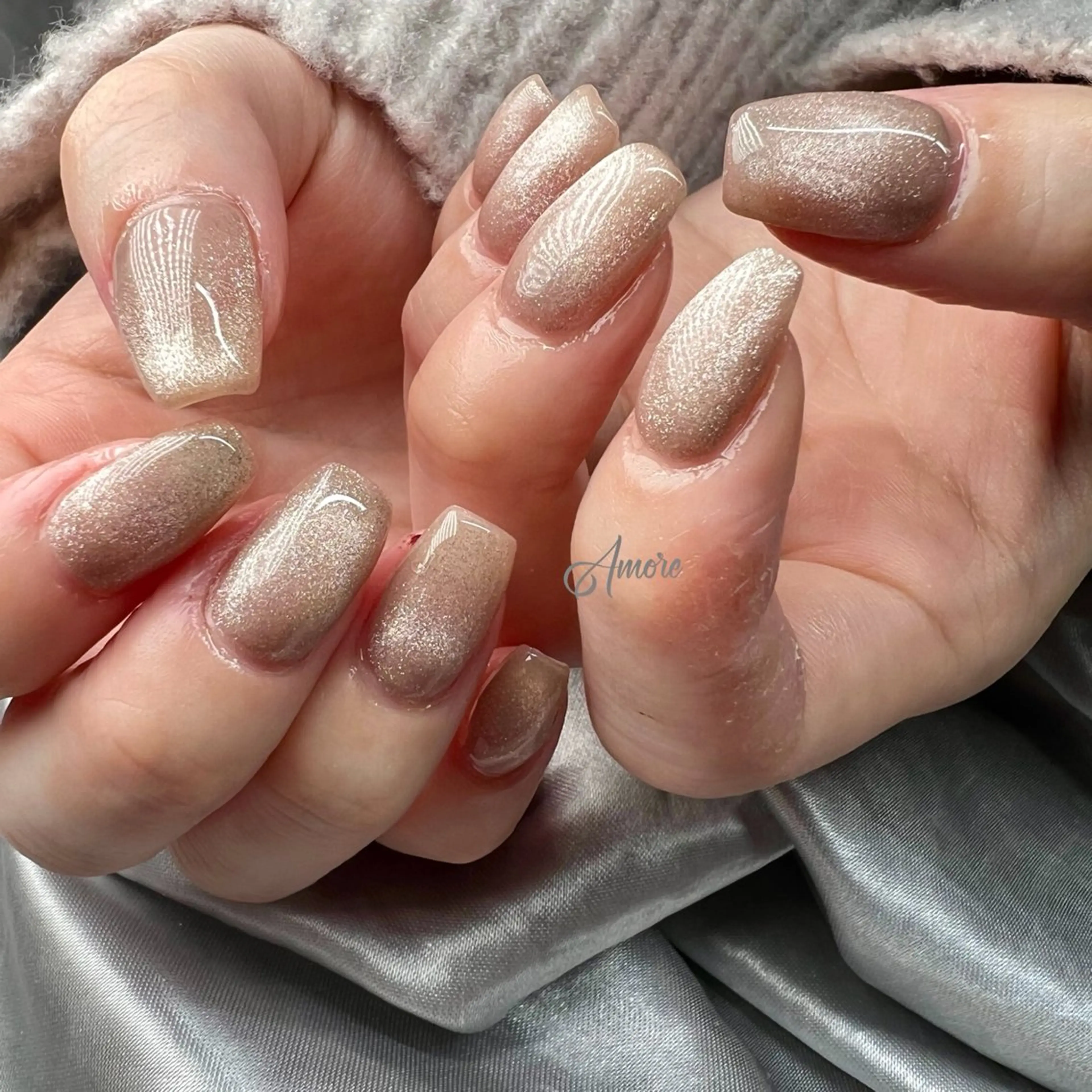 ネイル ジェルネイル キラキラネイル 韓国ネイル パラジェル 冬ネイル ハンドネイル ハンドケア You kyehwaのネイルデザイン