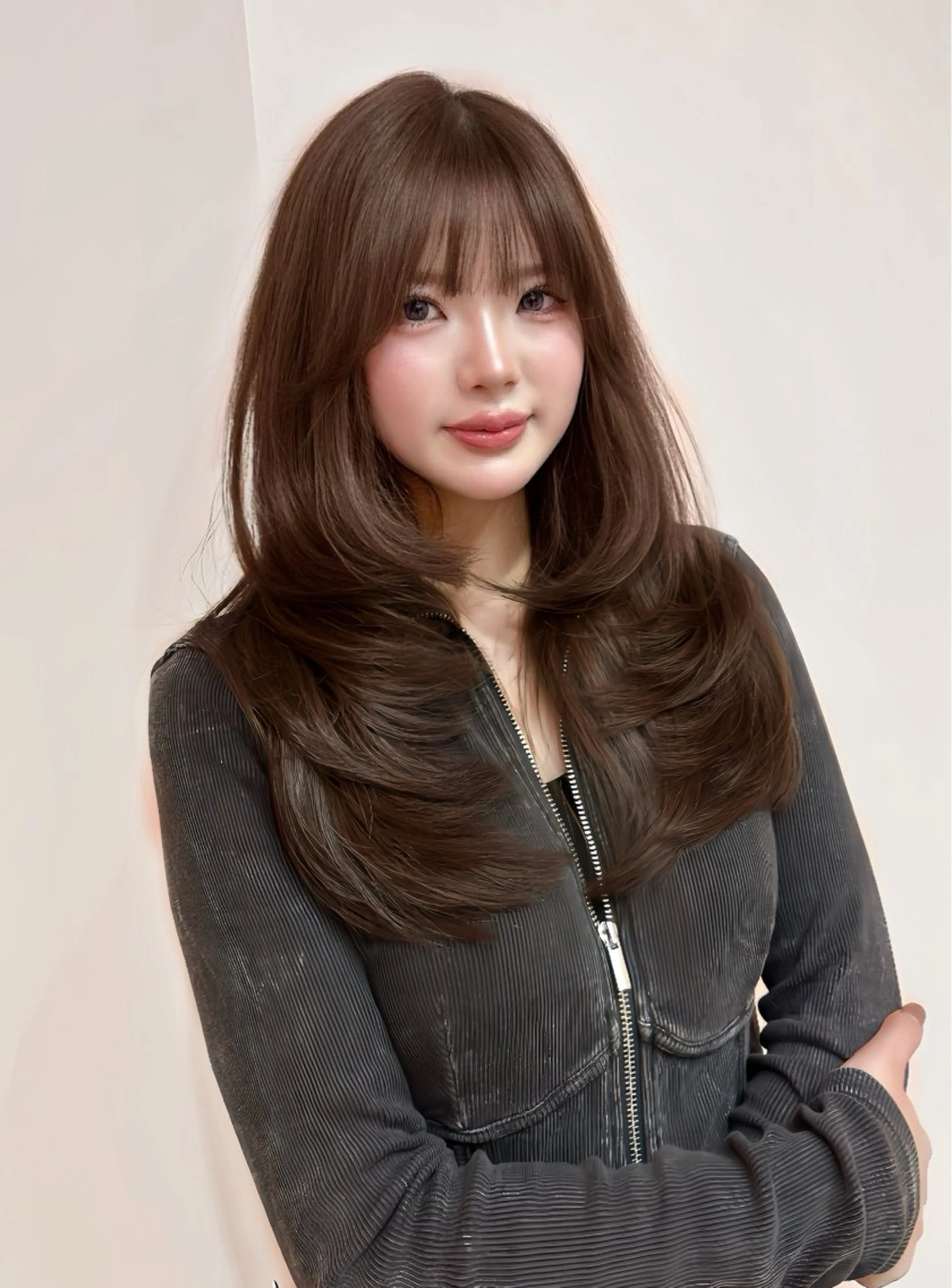 セミロング カット ヘアカラー 𝑴𝑶𝑲𝑨渋谷 トレンド韓国ヘア🩷のヘアスタイル