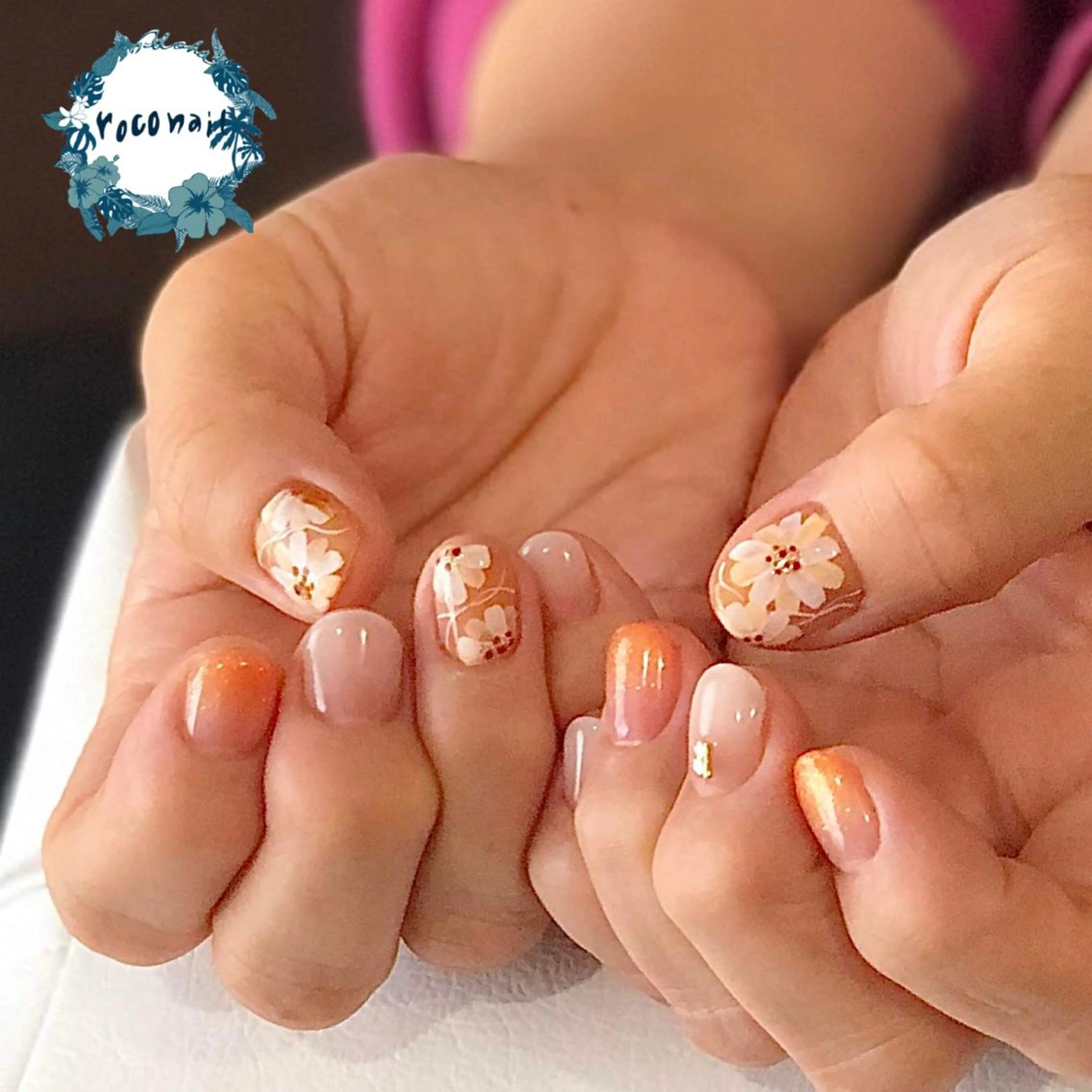 ネイル アートネイル フラワーネイル フットネイル オフィスネイル ハンドネイル roconail ヒロコのネイルデザイン