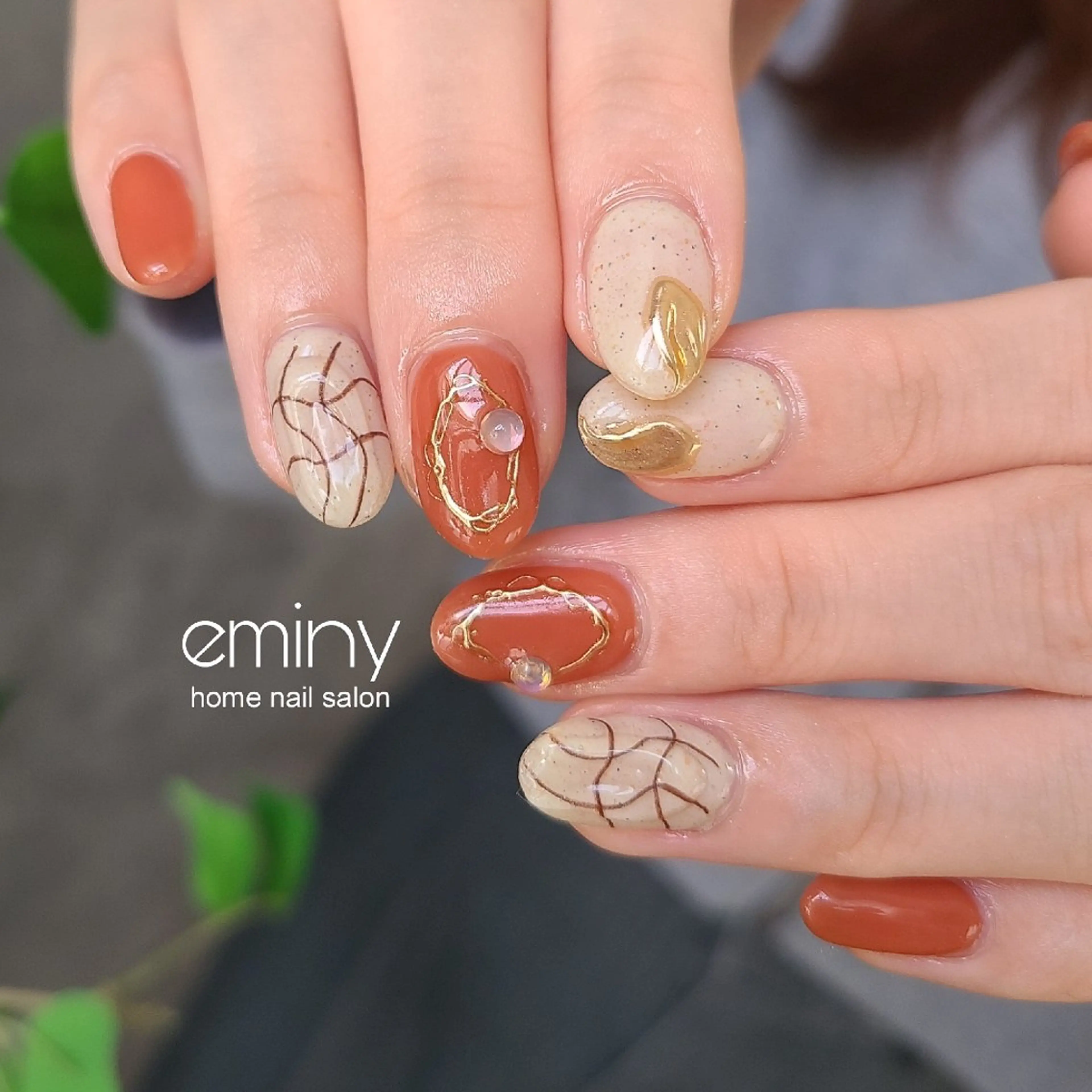 ネイル ジェルネイル 韓国ネイル ニュアンスネイル ぷっくりネイル 春ネイル ハンドネイル nail salon  eminyのネイルデザイン