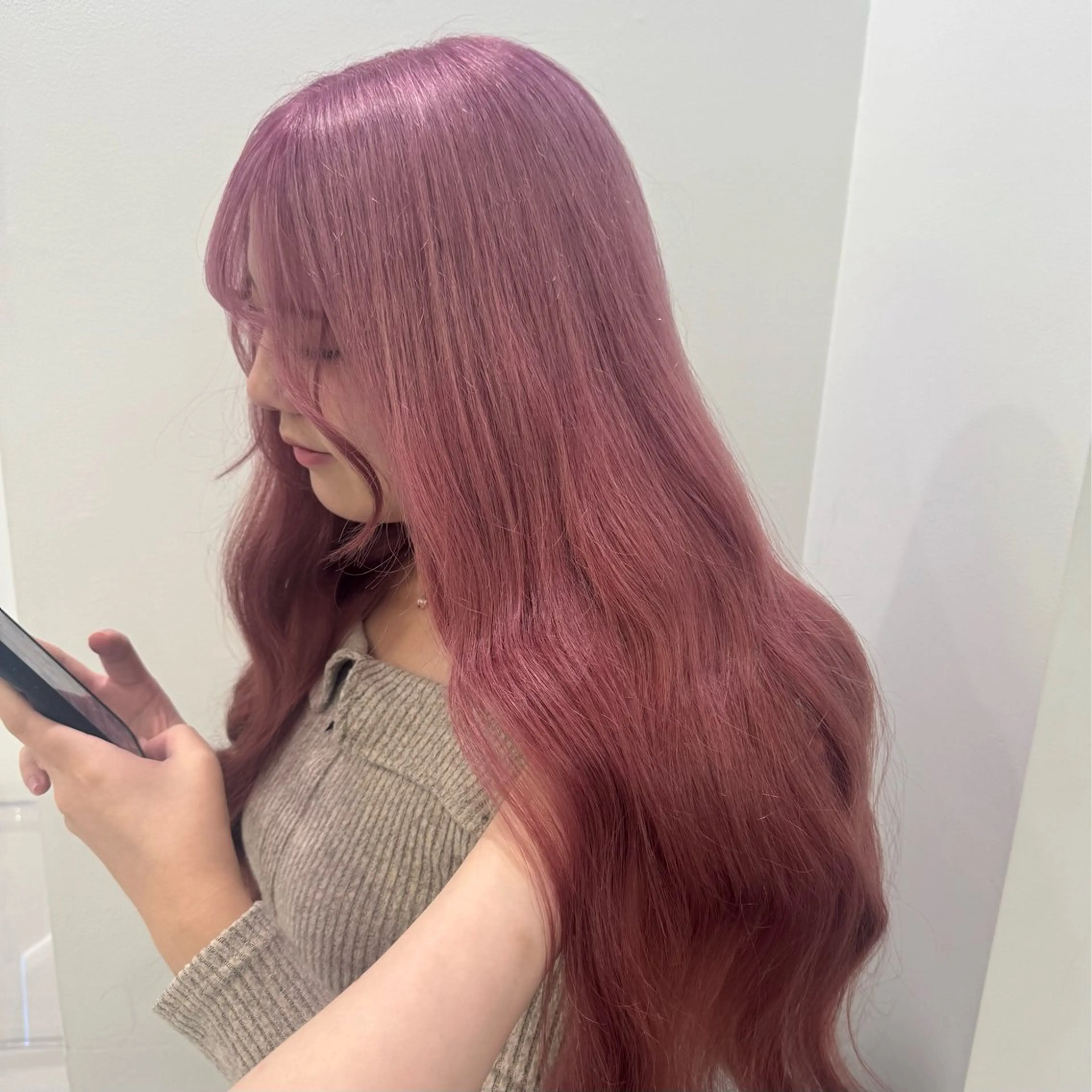 ロング カラー ヘアカラー トリートメント 韓国ワンホンヘア 🎀SHIONEのヘアスタイル