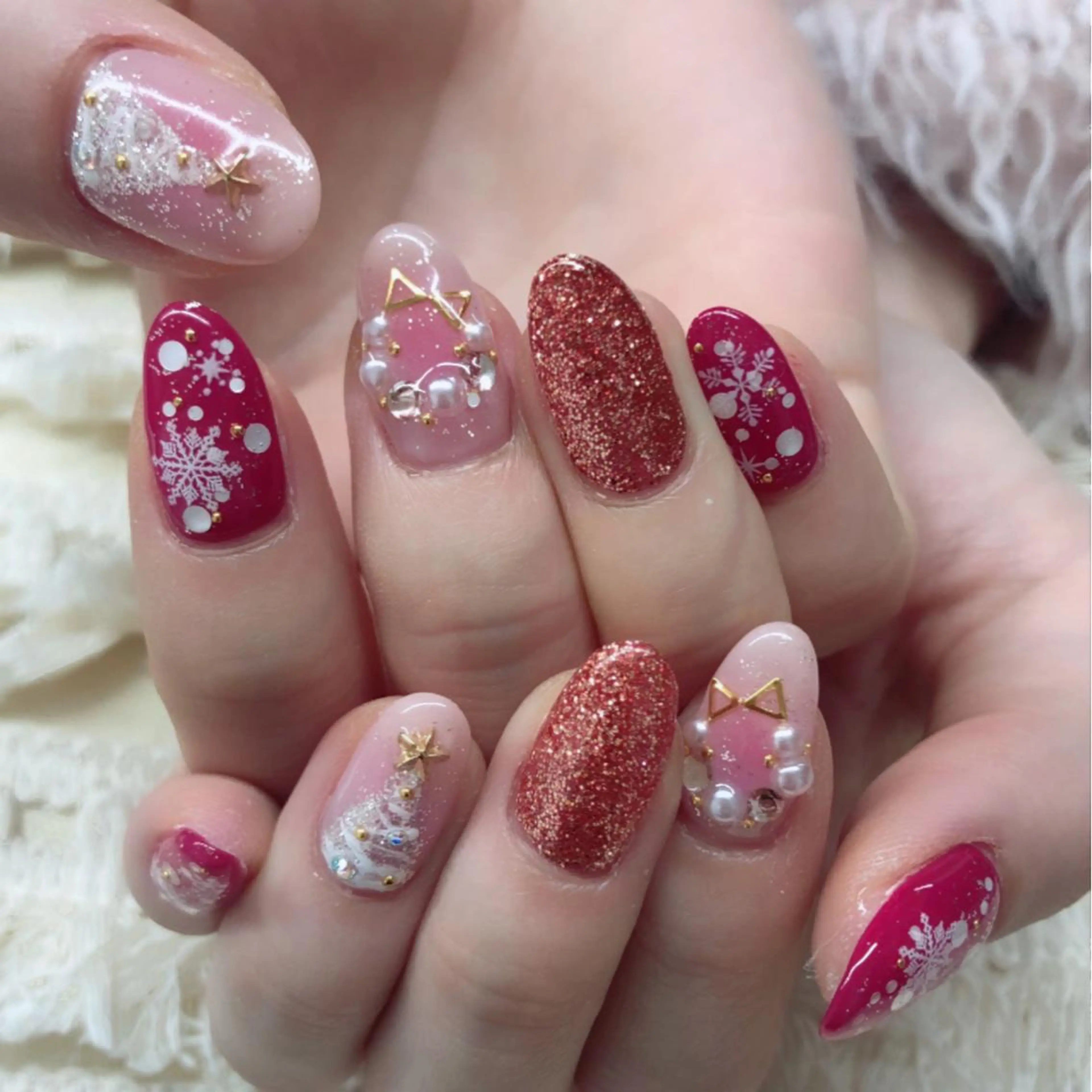 ネイル 冬ネイル クリスマス ハンドネイル MAYME TAMAKIのネイルデザイン